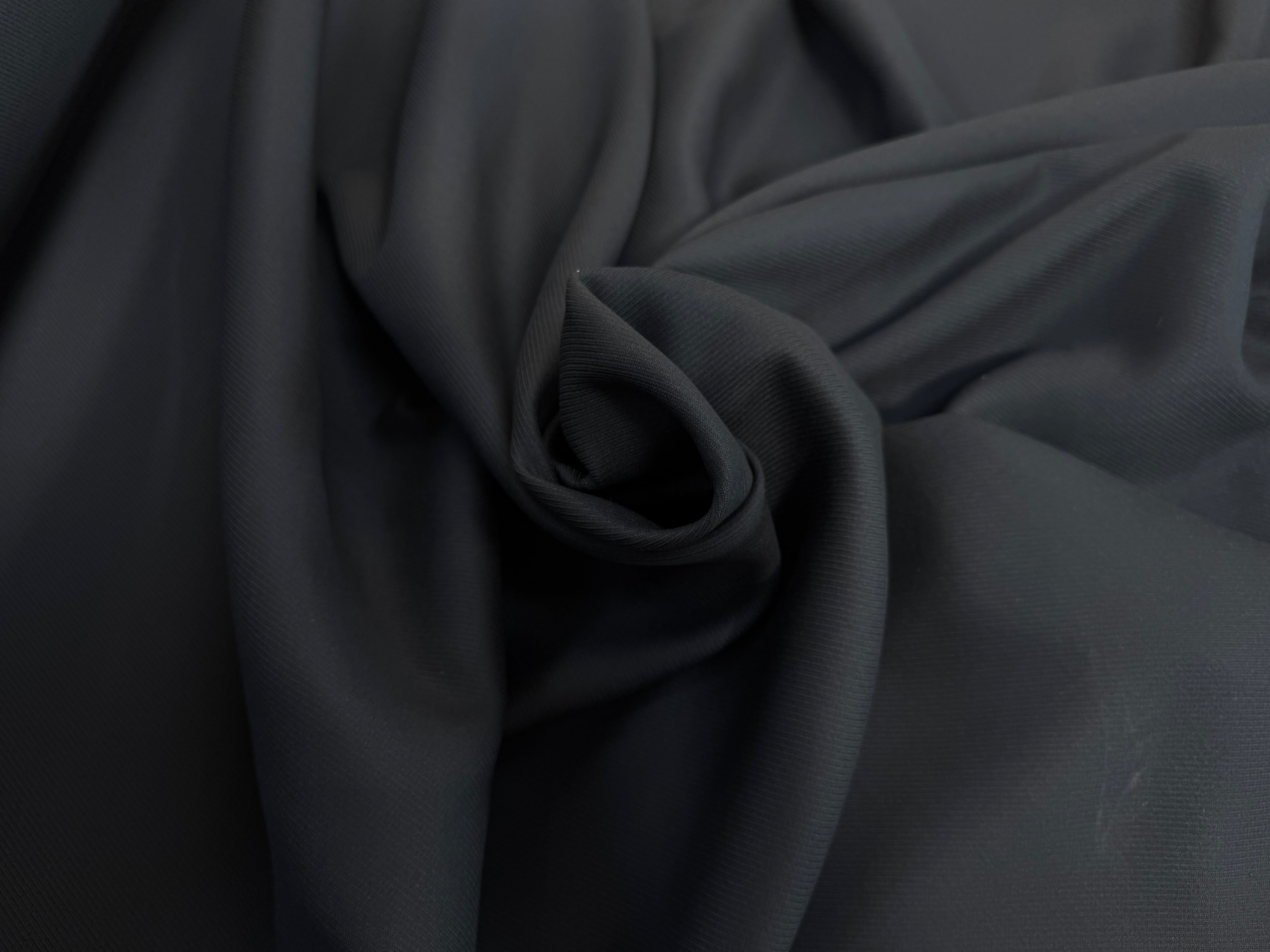 GABARDINE LOURDE POLYCOTON UNI NOIR SERGÉ - My Little Coupon