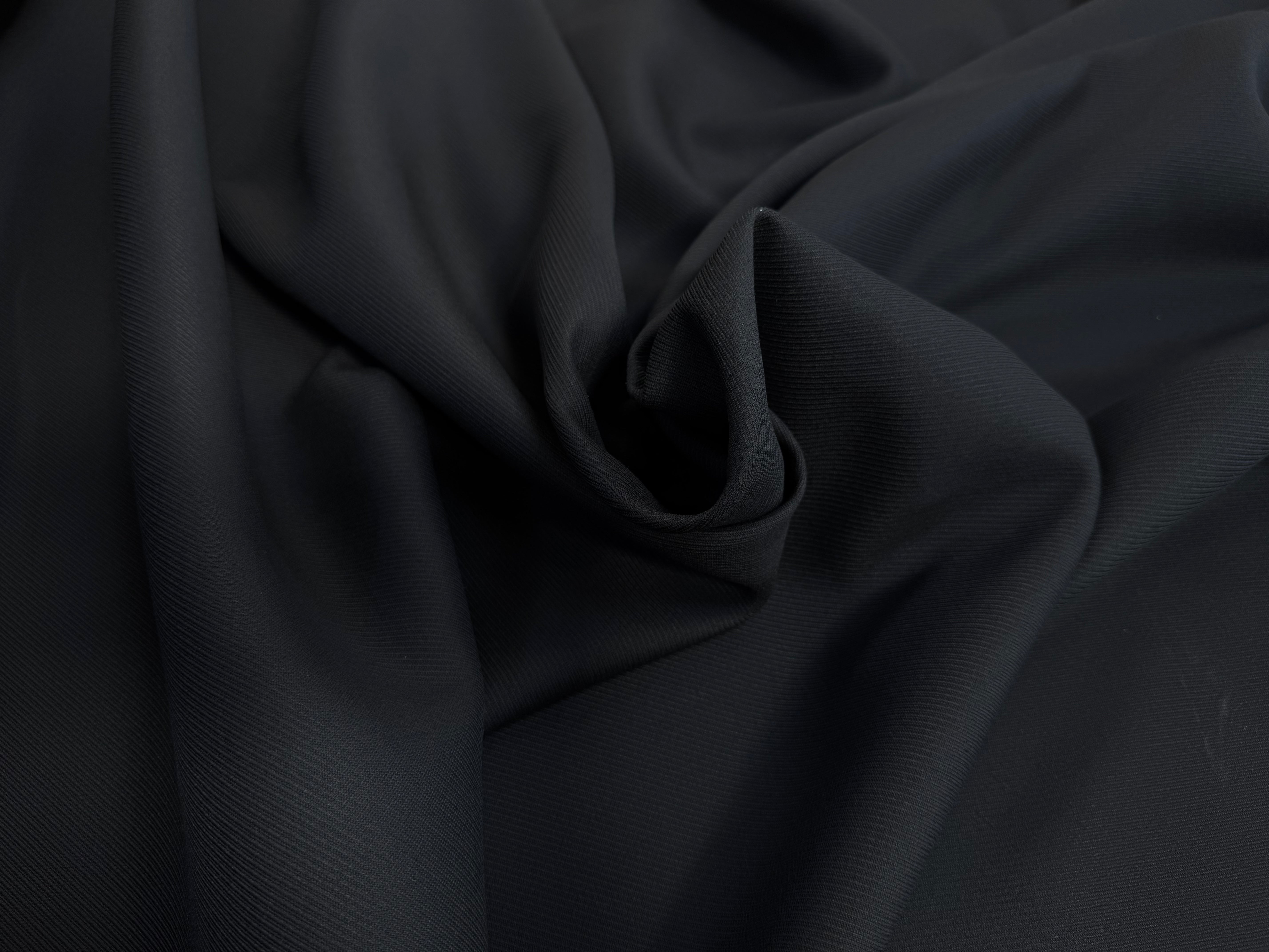 GABARDINE LOURDE POLYCOTON UNI NOIR SERGÉ - My Little Coupon