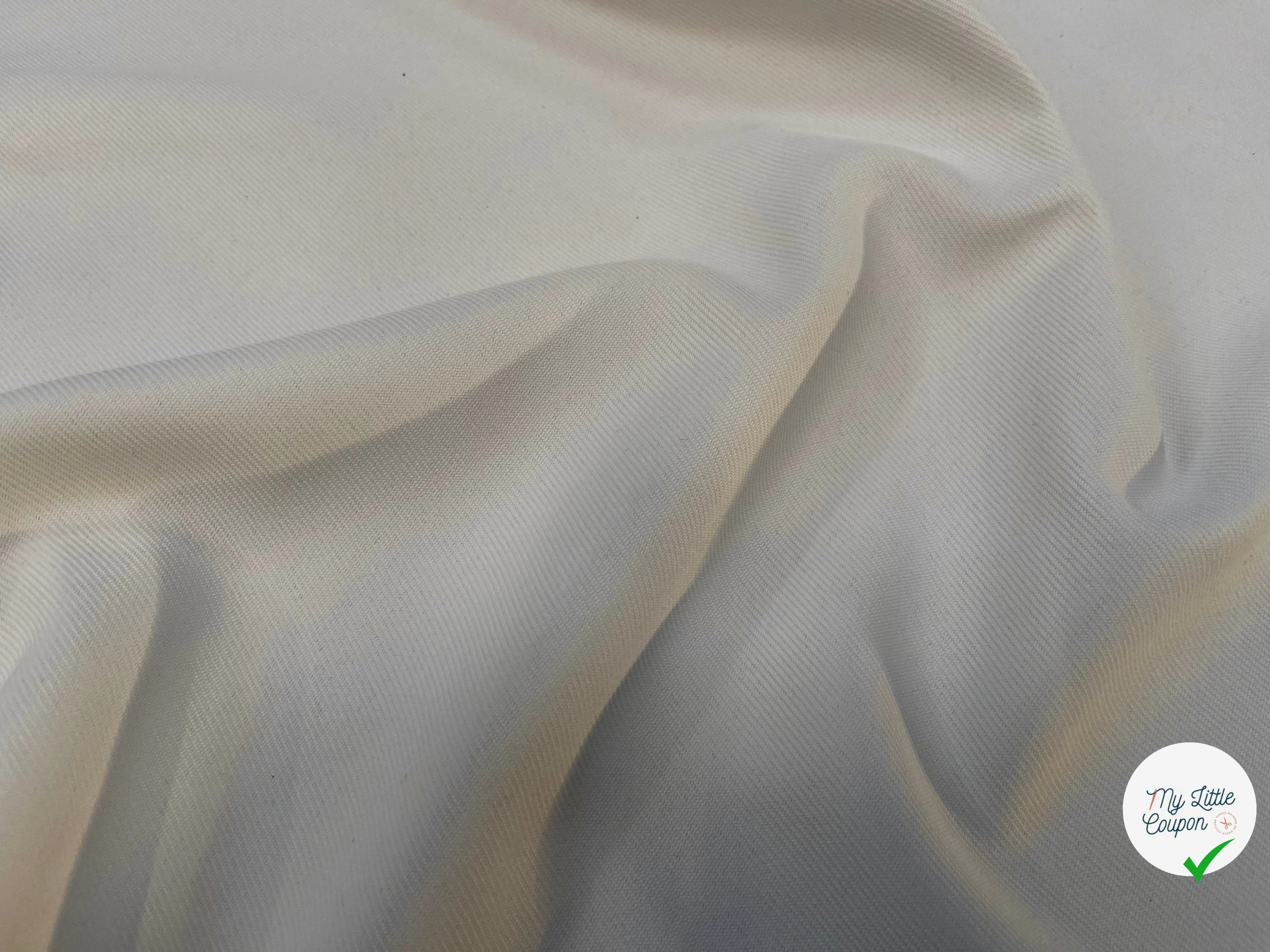 GABARDINE LOURDE POLYESTER BLANCHE LÉGÈREMENT CASSÉE 152CM - My Little Coupon