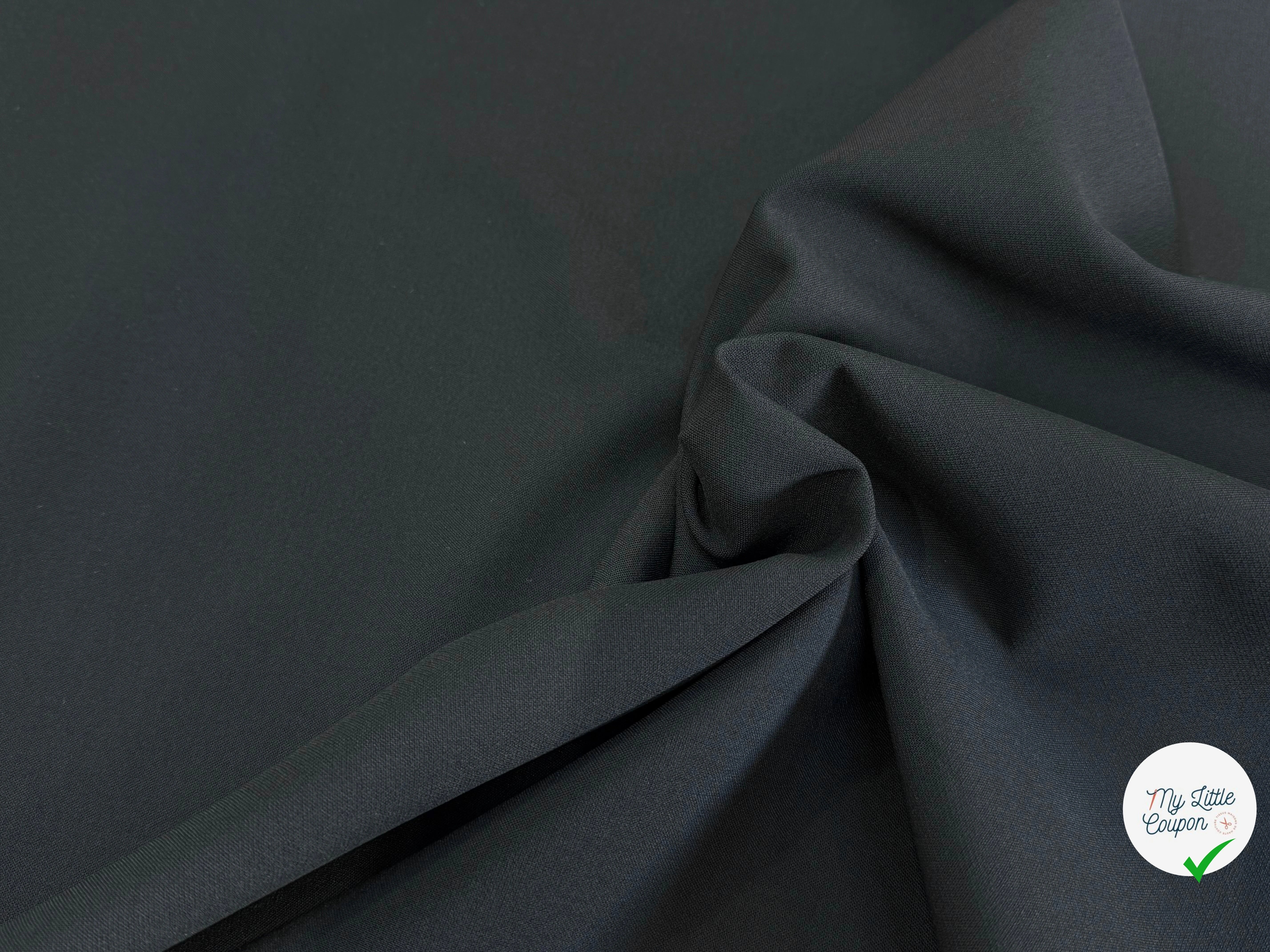 GABARDINE LOURDE POLYVISCOSE STRETCH BELLE TENUE NOIR 27% VI - My Little Coupon