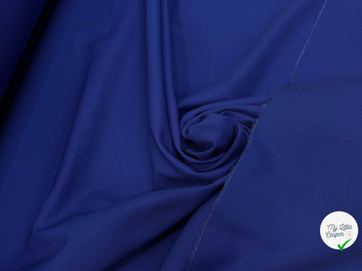 GABARDINE LOURDE SERGÉE POLYCOTON BLEU ROYAL - My Little Coupon