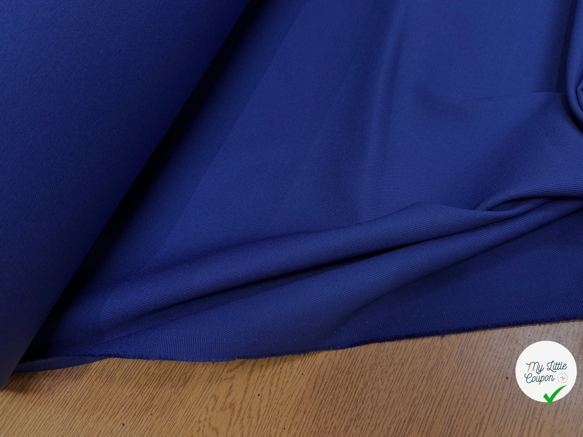 GABARDINE LOURDE SERGÉE POLYCOTON BLEU ROYAL - My Little Coupon