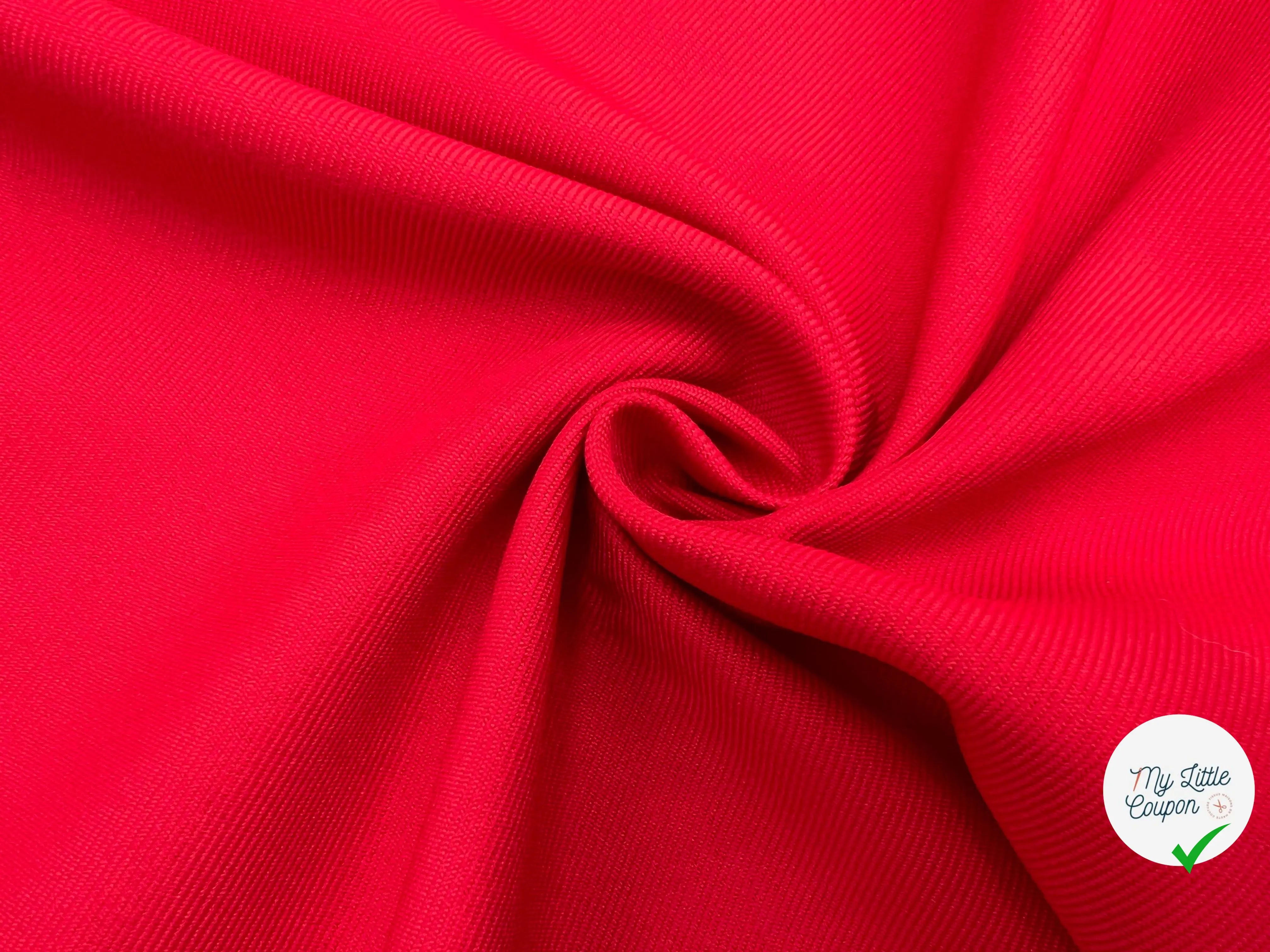 GABARDINE LOURDE STRETCH ROUGE - My Little Coupon - tissu - coudre