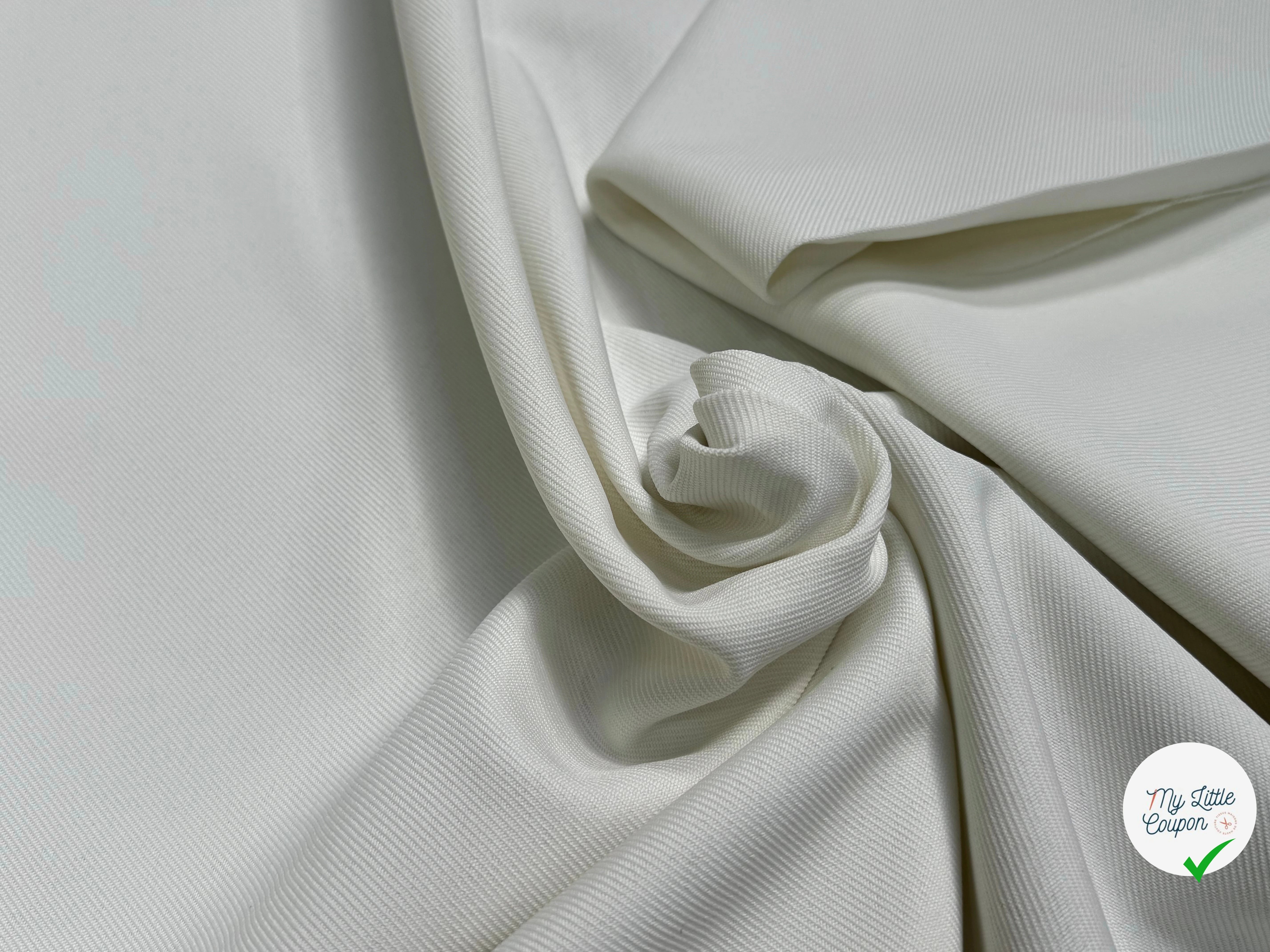 GABARDINE LOURDE STRIÉE BLANC CASSÉ - My Little Coupon