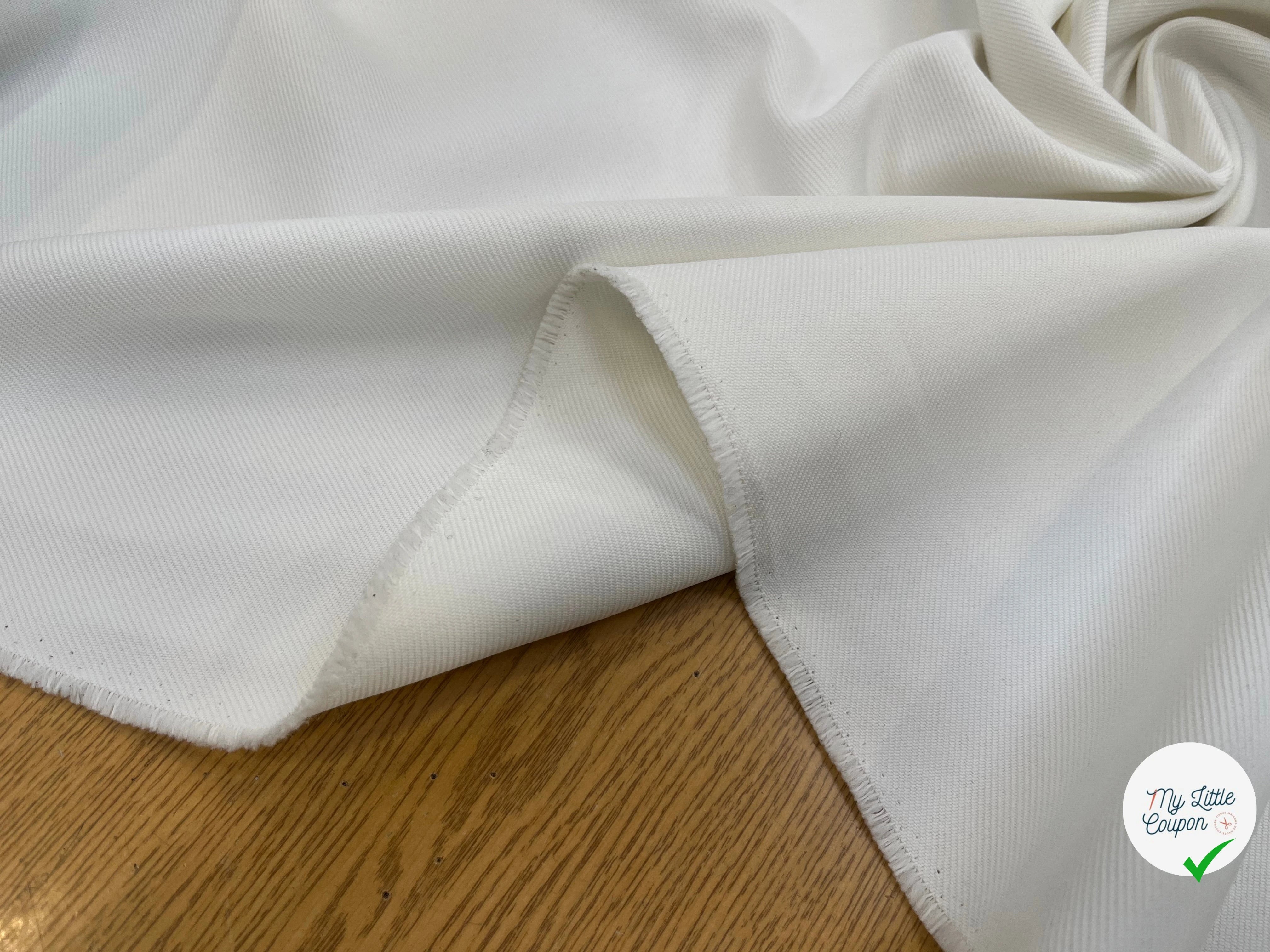 GABARDINE LOURDE STRIÉE BLANCHE JAPAN - My Little Coupon
