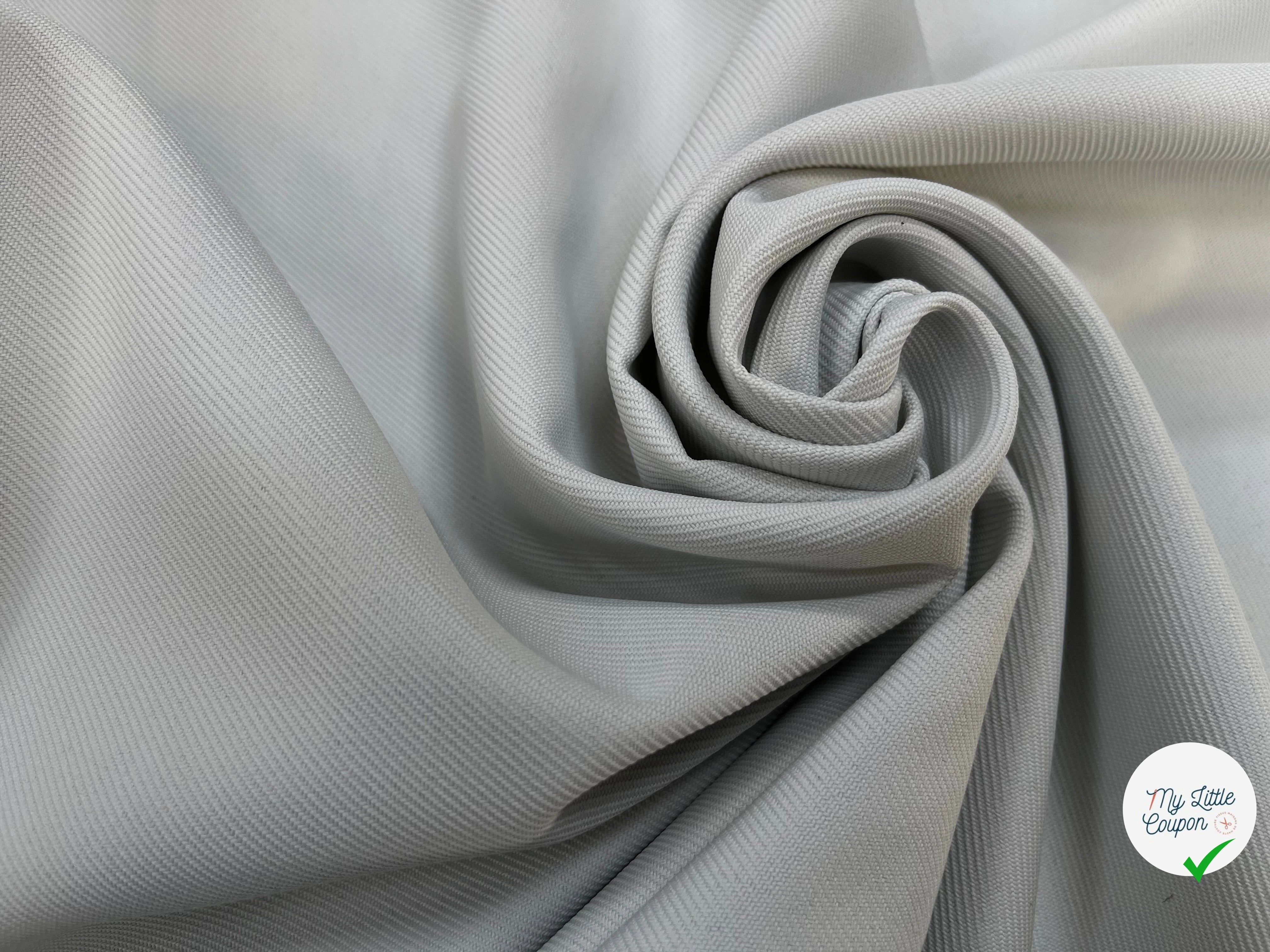 GABARDINE LOURDE STRIÉE DIRTY WHITE POLYESTER - My Little Coupon