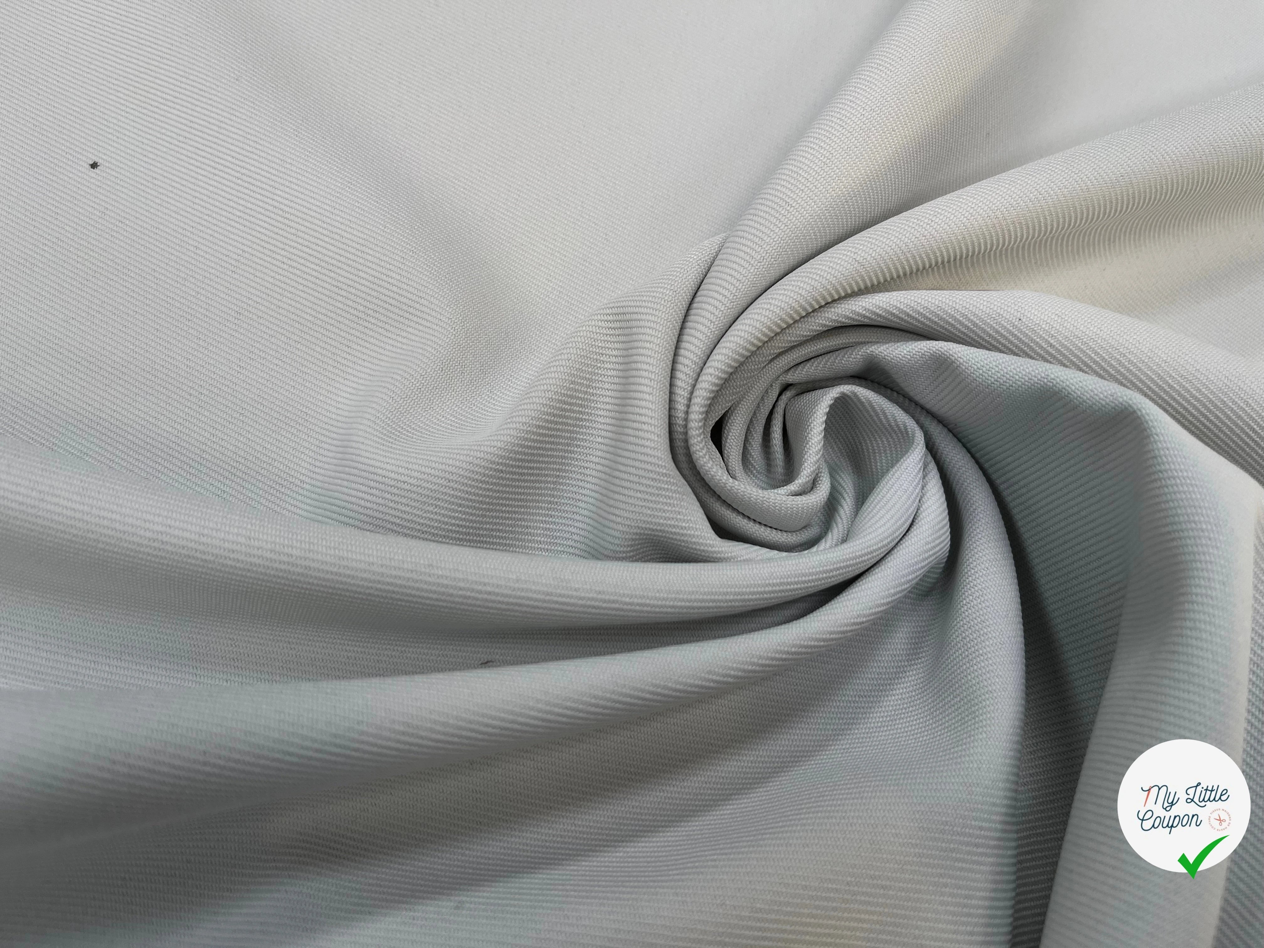 GABARDINE LOURDE STRIÉE DIRTY WHITE POLYESTER - My Little Coupon