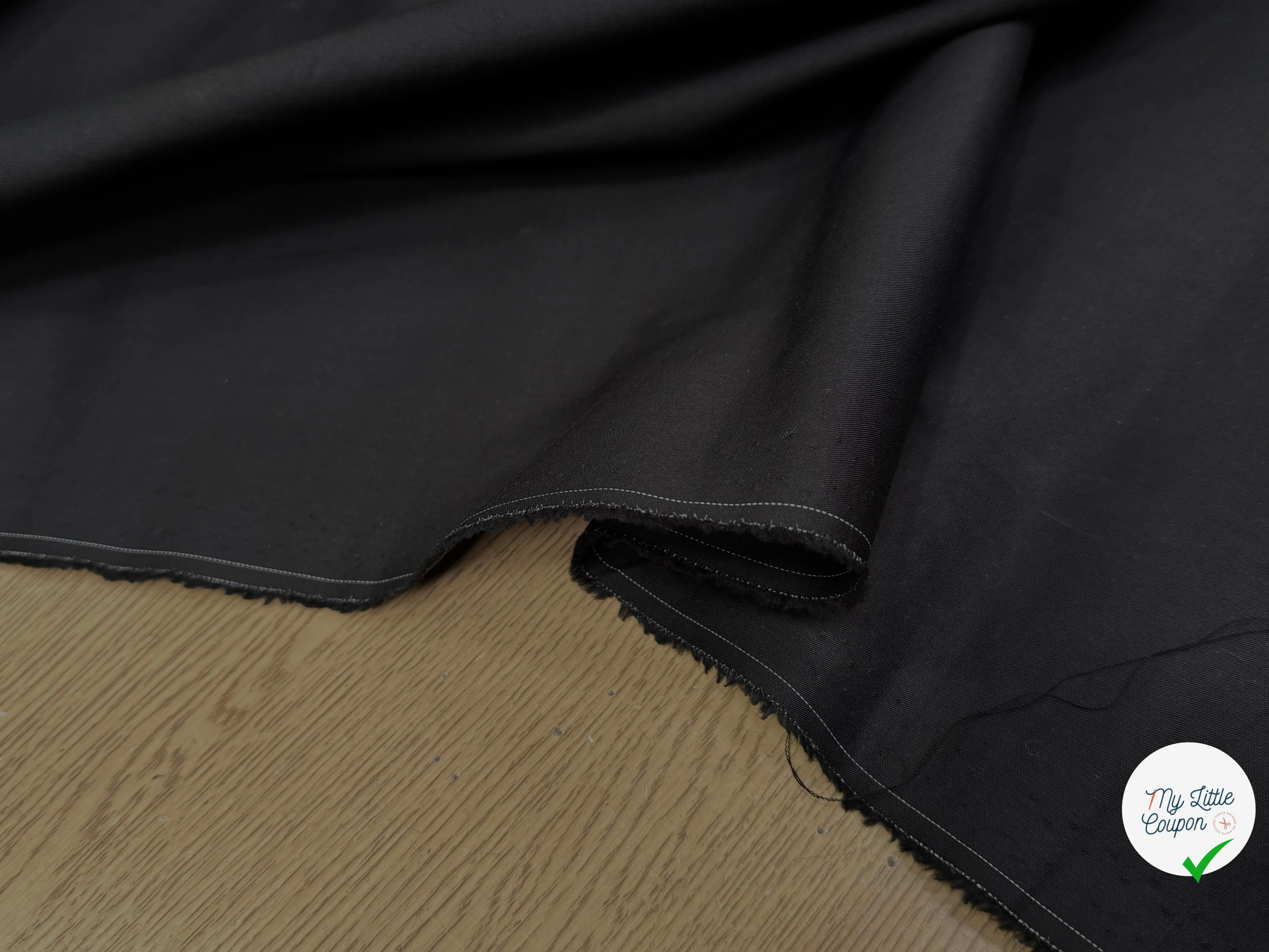 GABARDINE NOIR PEIGNÉE COTON COUTURE - My Little Coupon