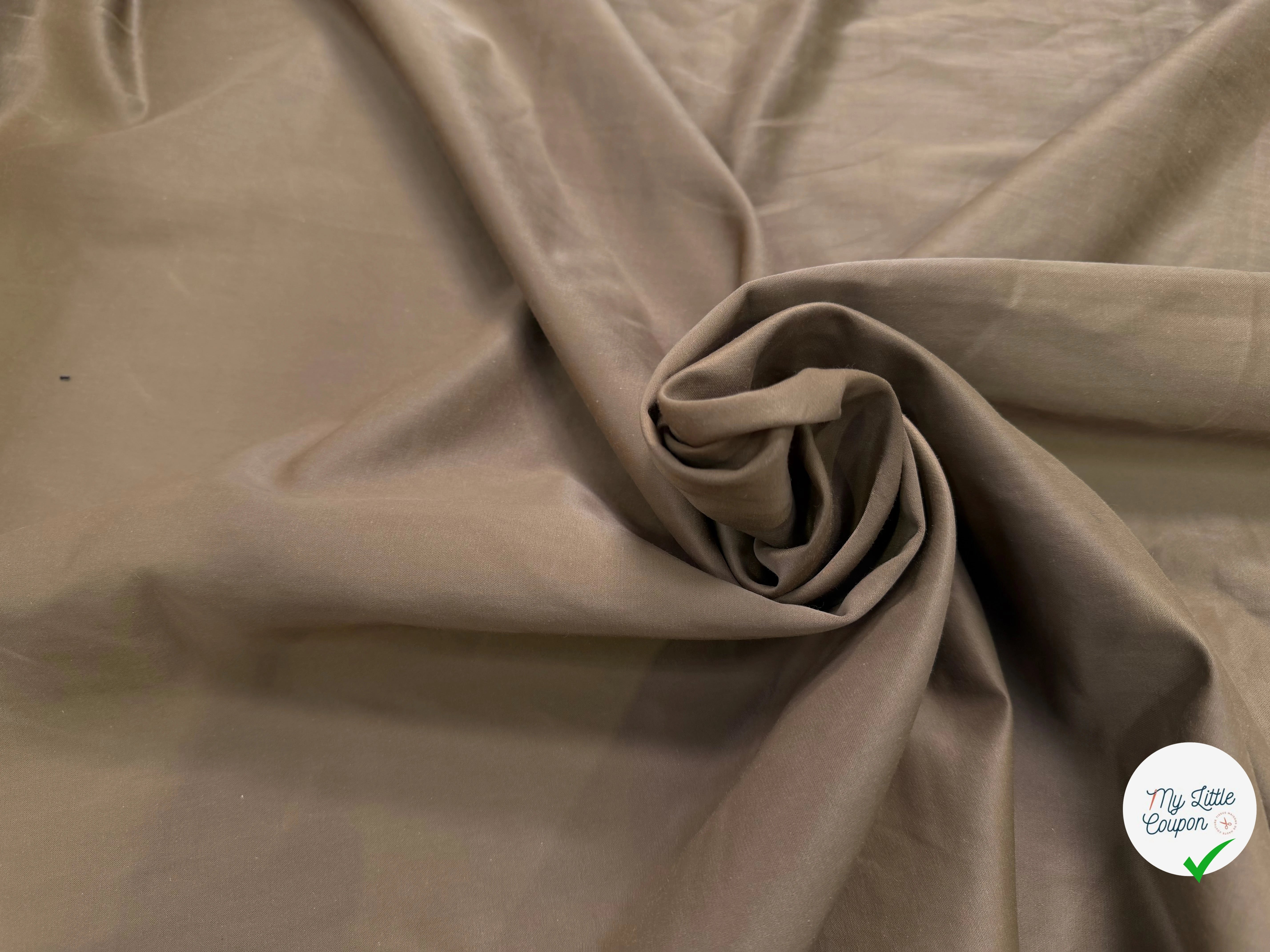 GABARDINE PEAU DE PECHE CAMEL FONCÉ REVERSIBLE - My Little Coupon
