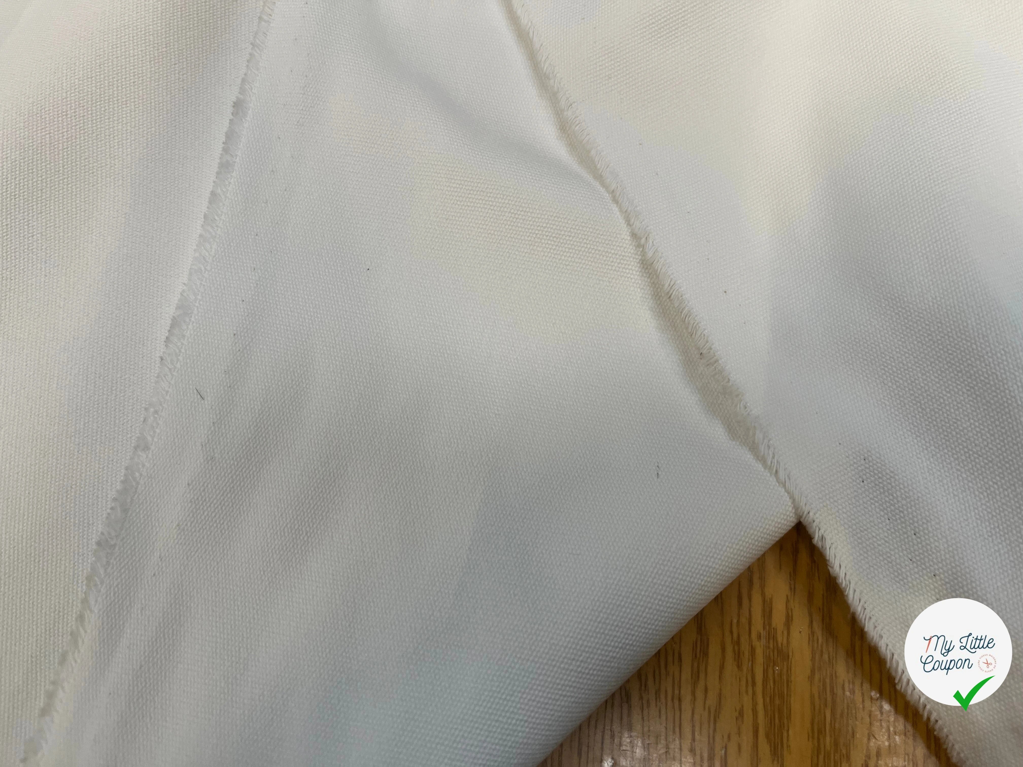 GABARDINE PIQUÉE EFFET CRAQUANTE BLANC PLÂTRE - My Little Coupon