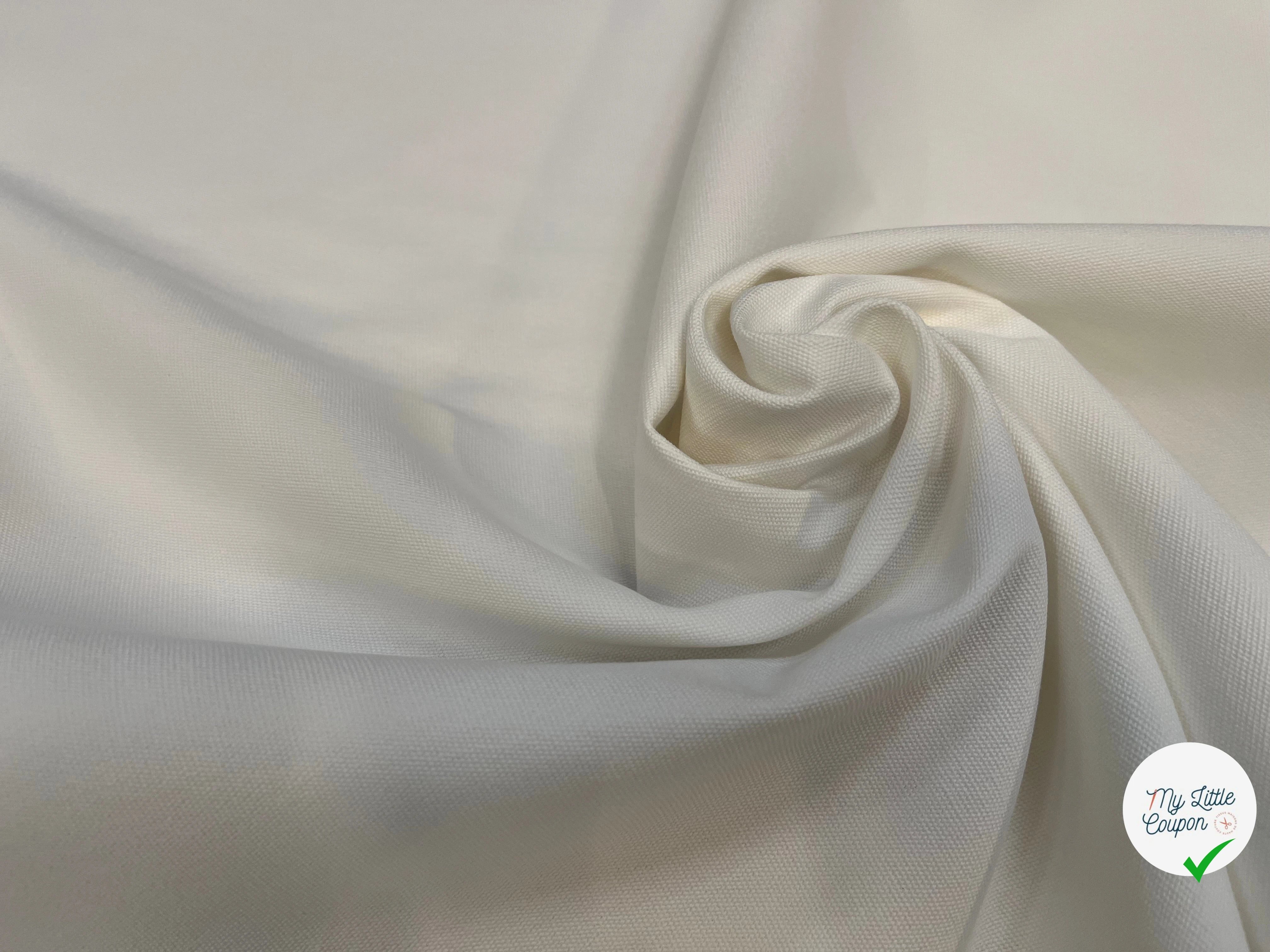 GABARDINE PIQUÉE EFFET CRAQUANTE BLANC PLÂTRE - My Little Coupon