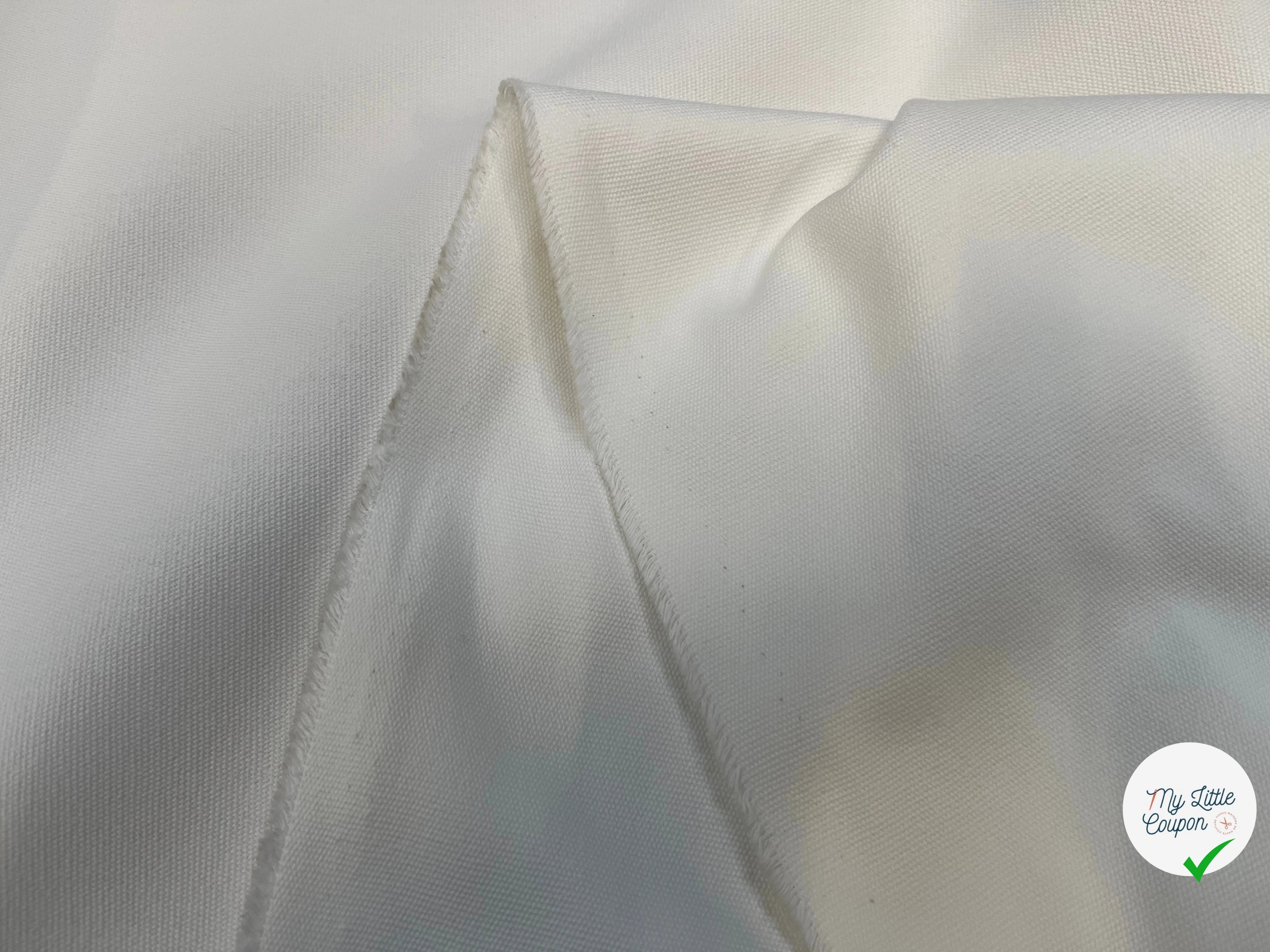 GABARDINE PIQUÉE EFFET CRAQUANTE BLANC PLÂTRE - My Little Coupon