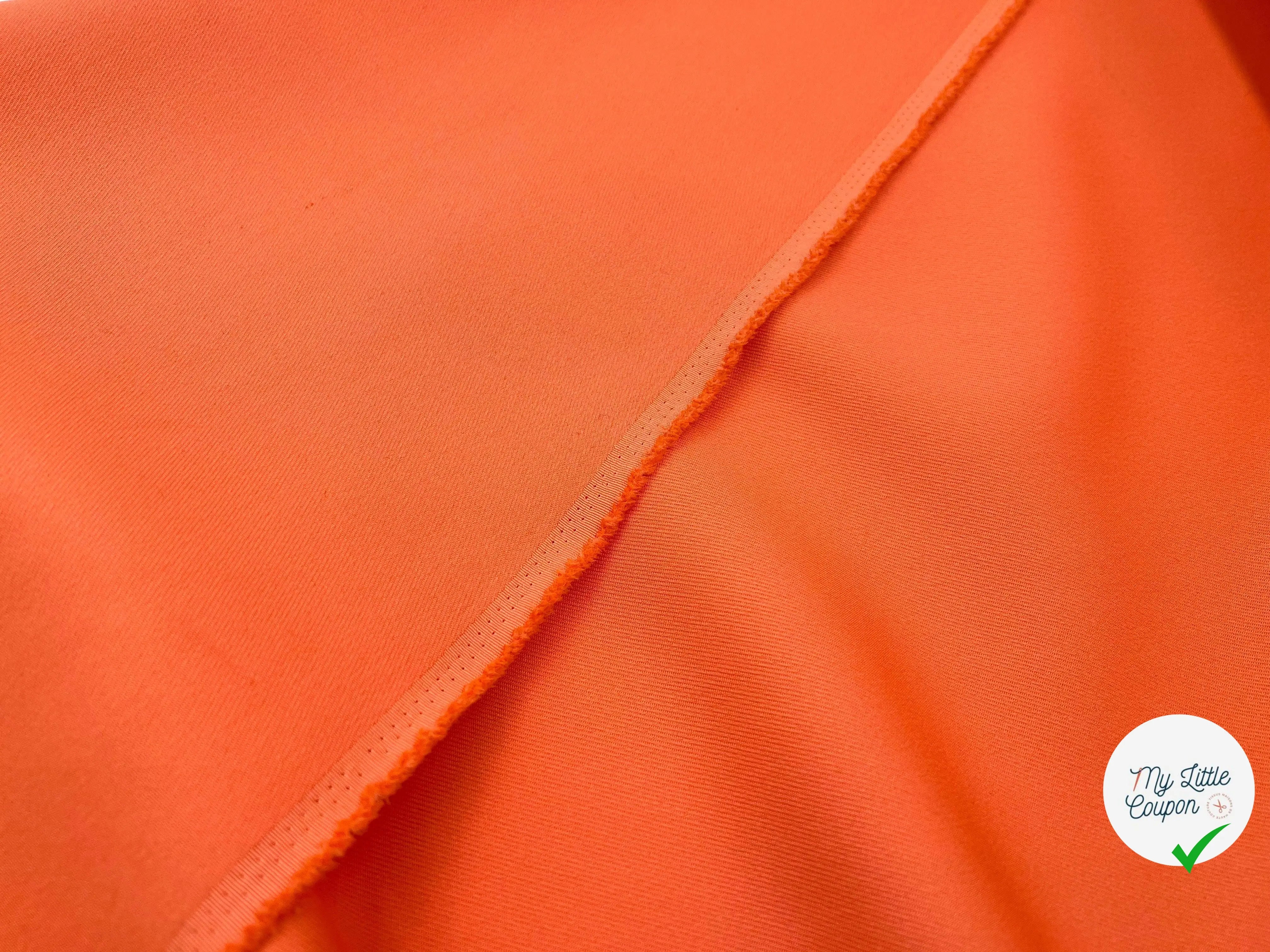 GABARDINE POLYESTER JAPON FINEMENT SERGÉE ET ORANGÉE - My Little Coupon - tissu - coudre