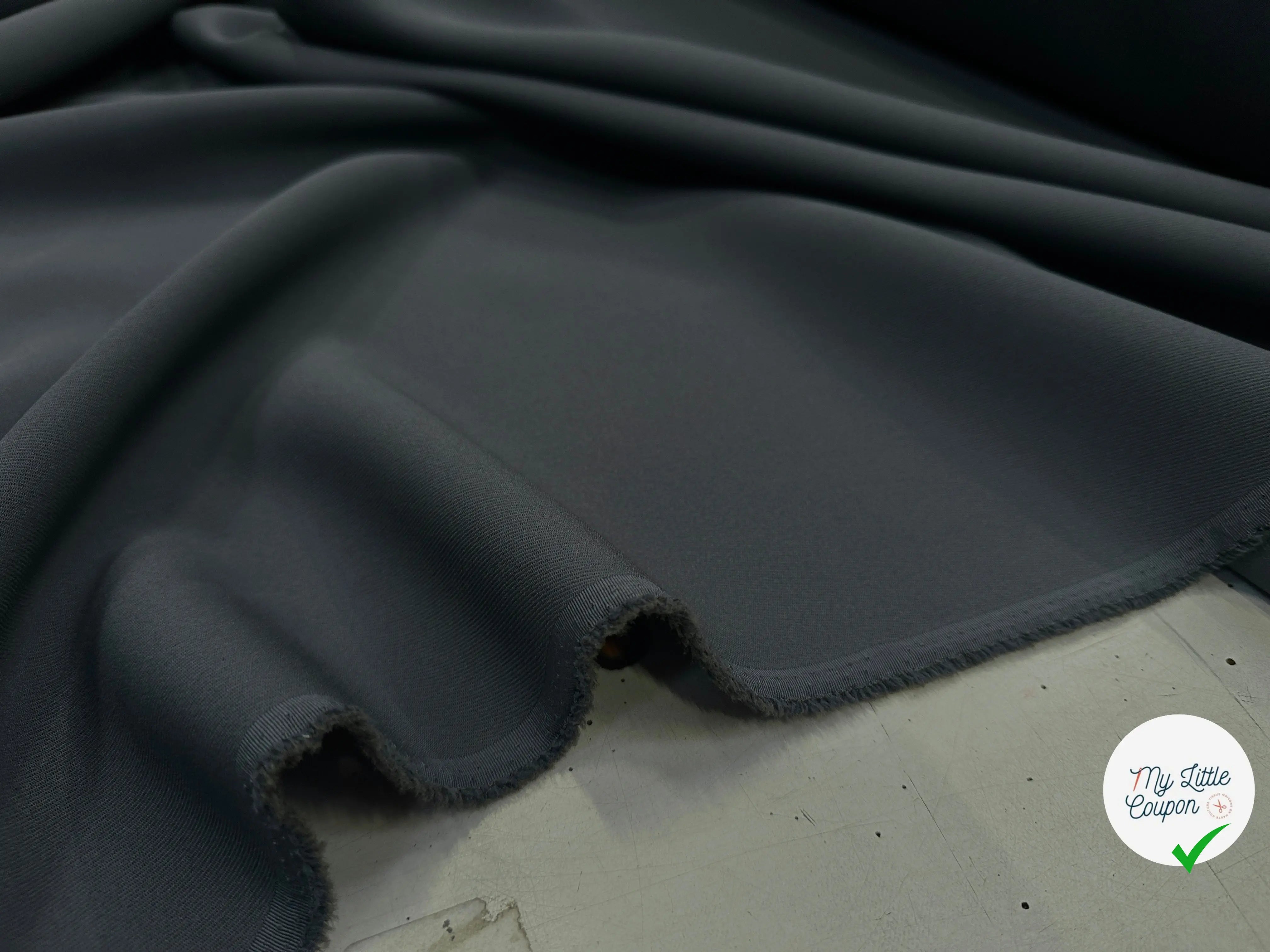 GABARDINE POLYESTER STEEL GREY - My Little Coupon