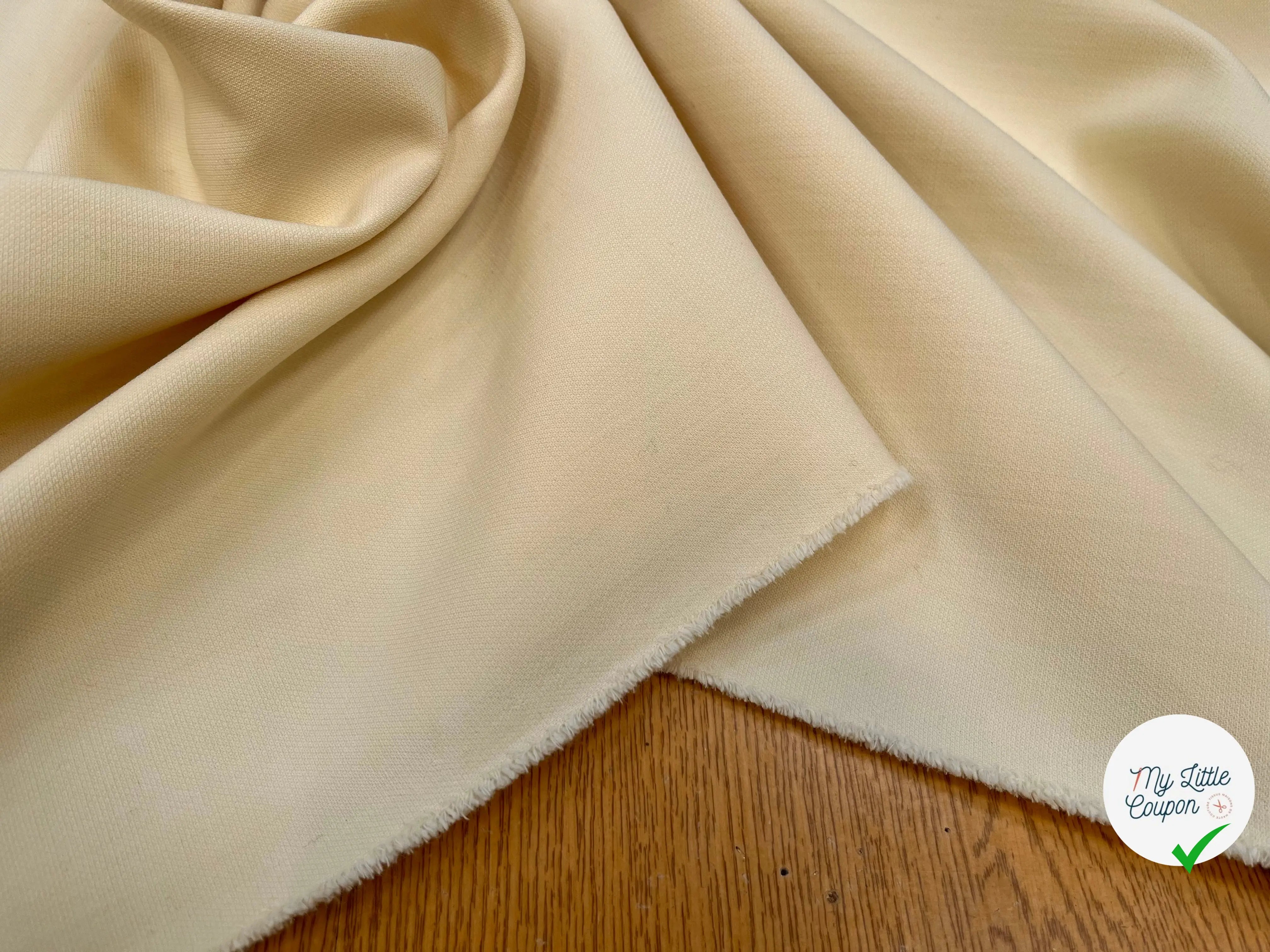 GABARDINE POLYLAINE LYOCEL JAUNE CLAIR - My Little Coupon