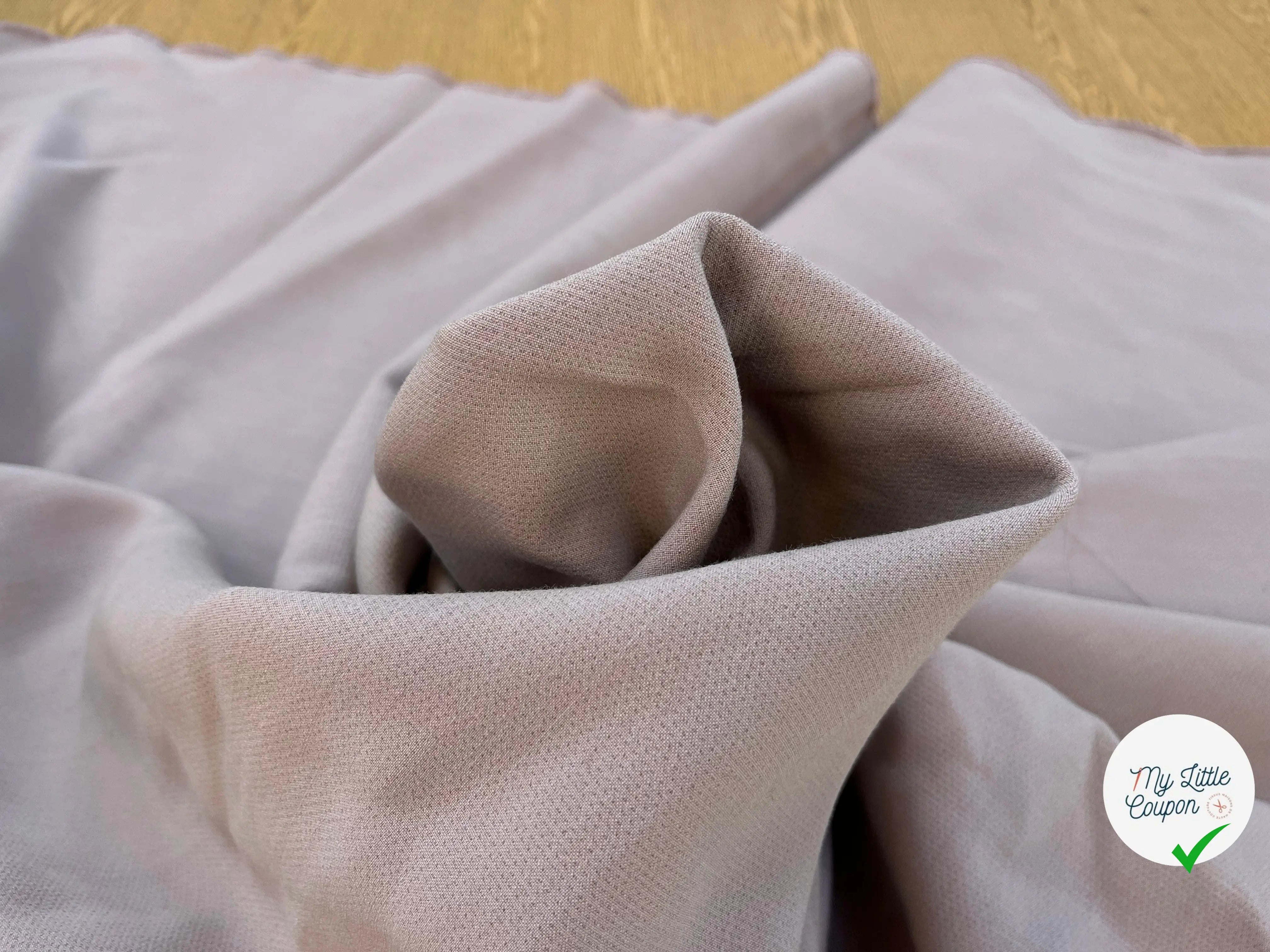 GABARDINE POLYLAINE VIEUX ROSE STRETCH - My Little Coupon
