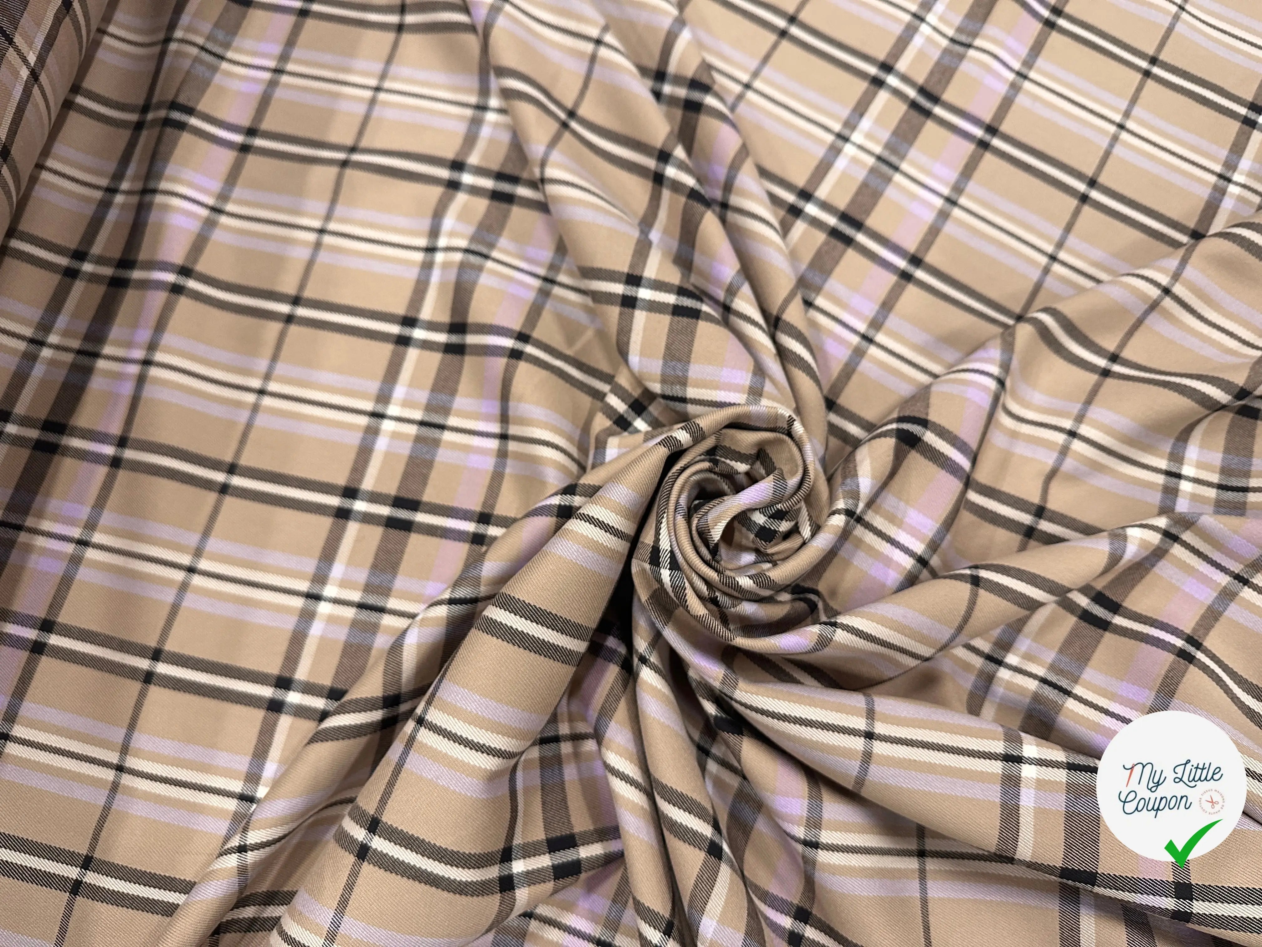 GABARDINE POLYVISCOSE  ECOSSAIS STRETCH - My Little Coupon