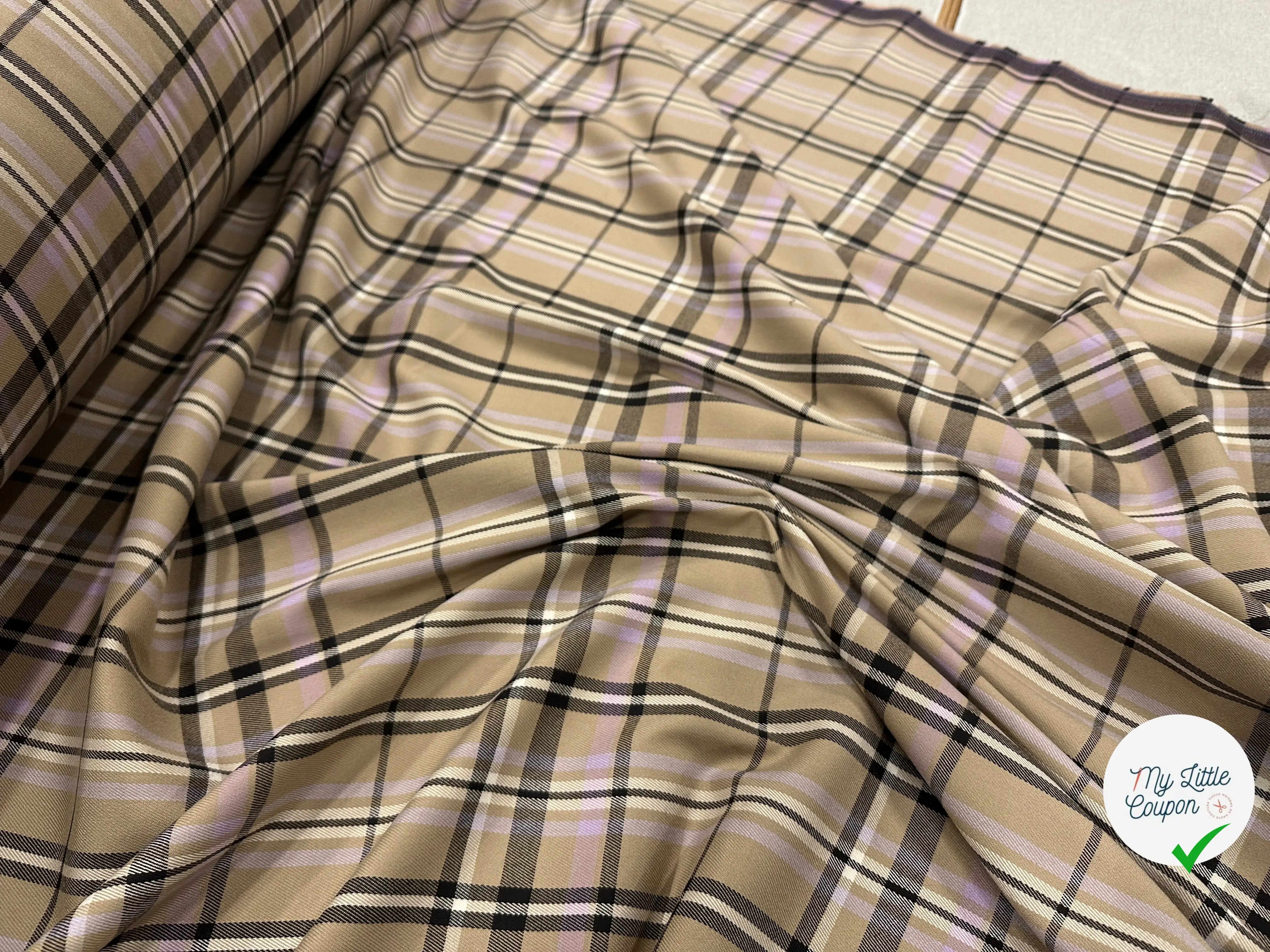 GABARDINE POLYVISCOSE  ECOSSAIS STRETCH - My Little Coupon