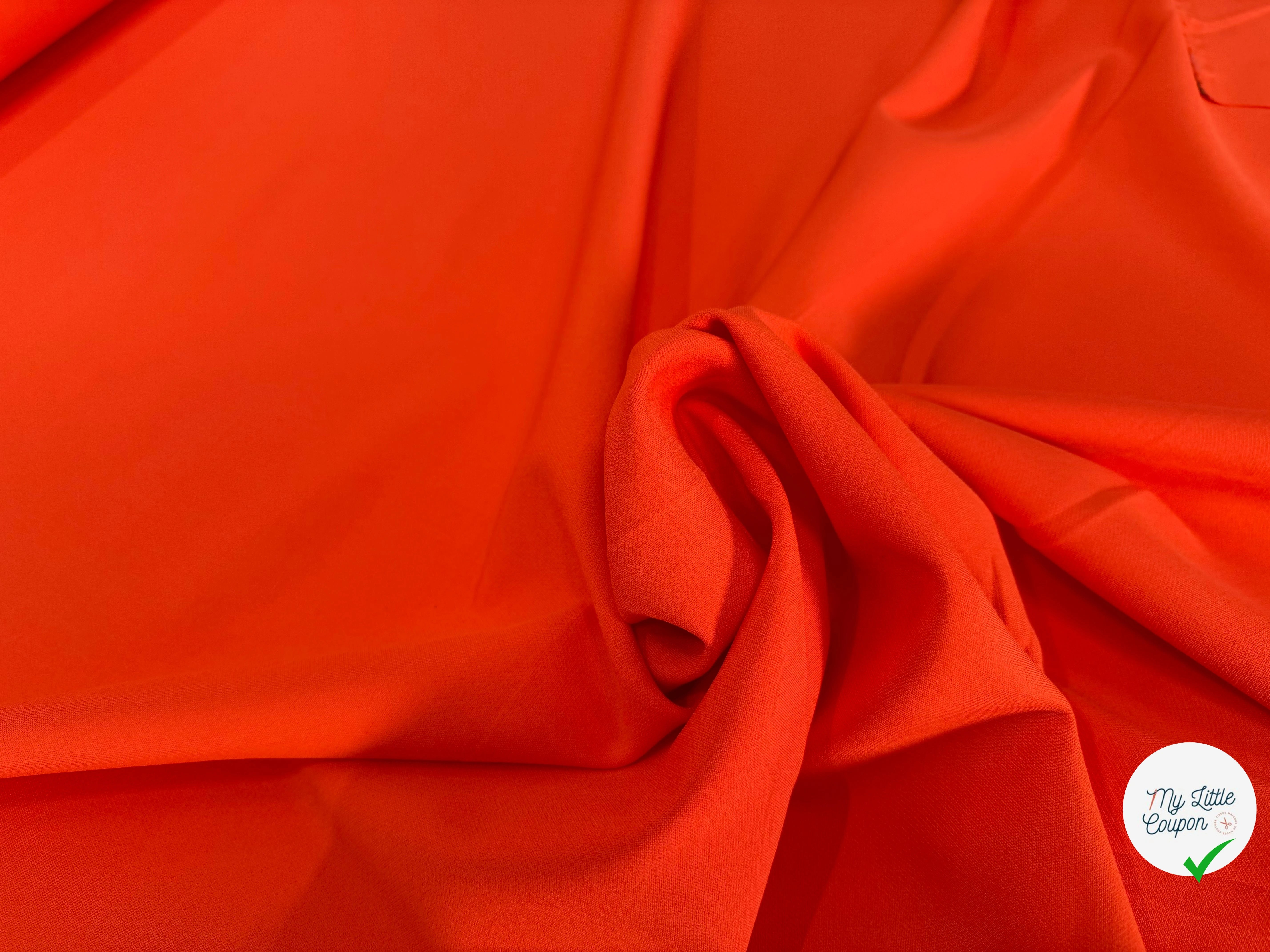 GABARDINE PRESTIGE ITALIEN ORANGE STRETCH - My Little Coupon