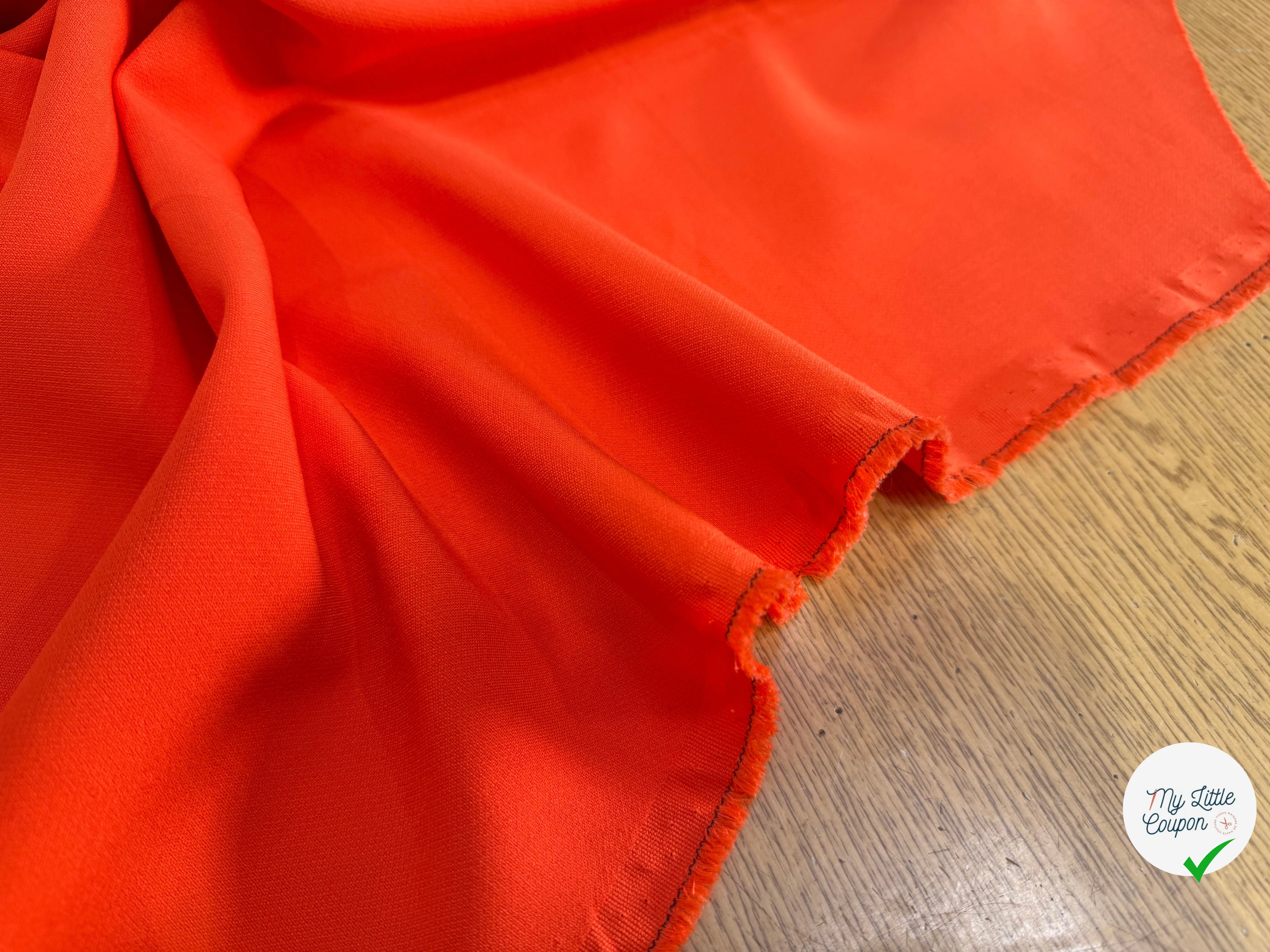 GABARDINE PRESTIGE ITALIEN ORANGE STRETCH - My Little Coupon