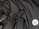 GABARDINE PURE LAINE GRIS ANTHRACITE RAYURES BLANCHE MLC INTERN