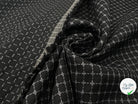 GABARDINE REBRODEE DE CARREAUX GRIS ANTHRACITE - My Little Coupon - tissu - coudre