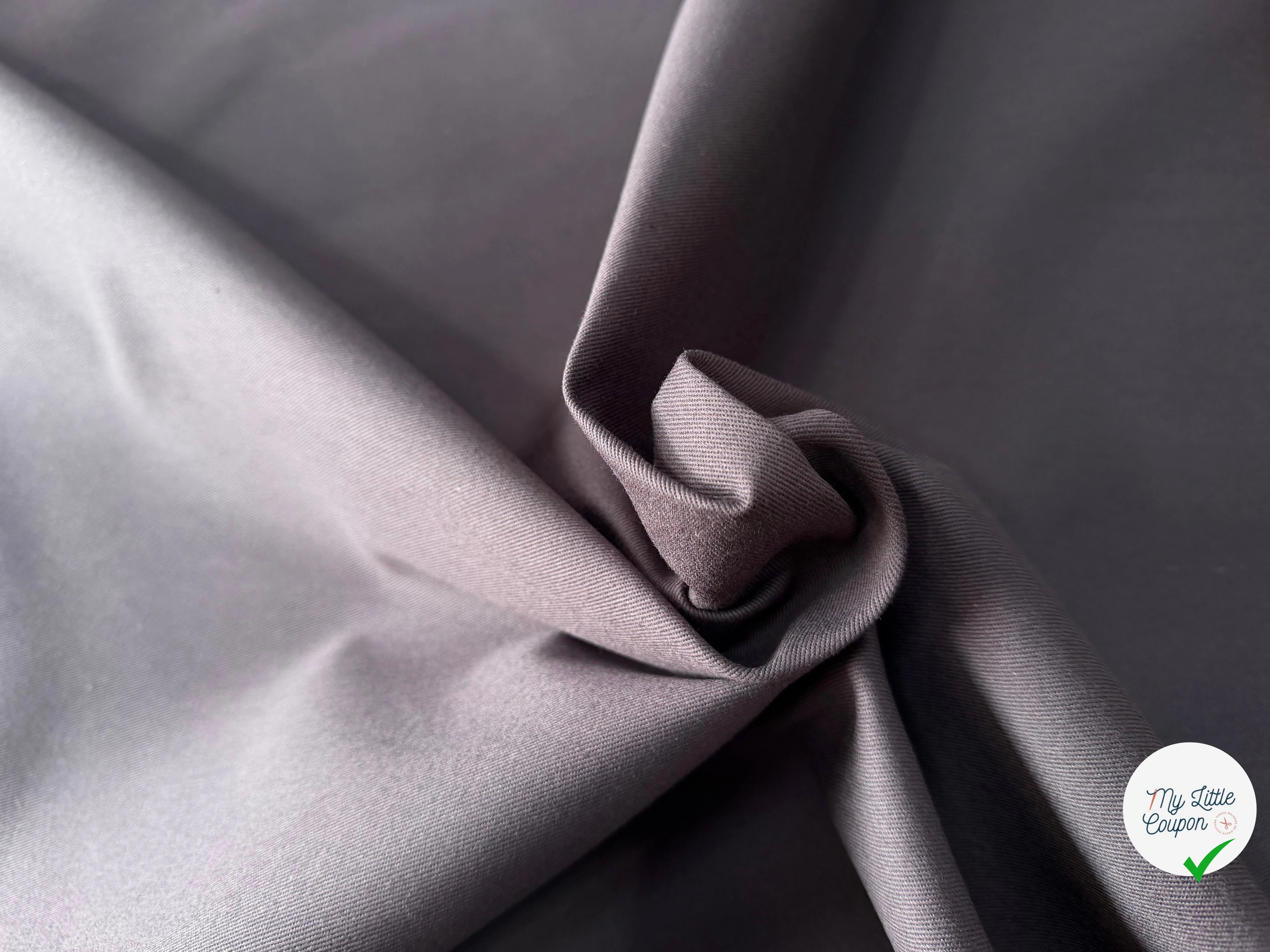GABARDINE SERGÉE 100% COTON ANTHRACITE 834 150 CM - My Little Coupon