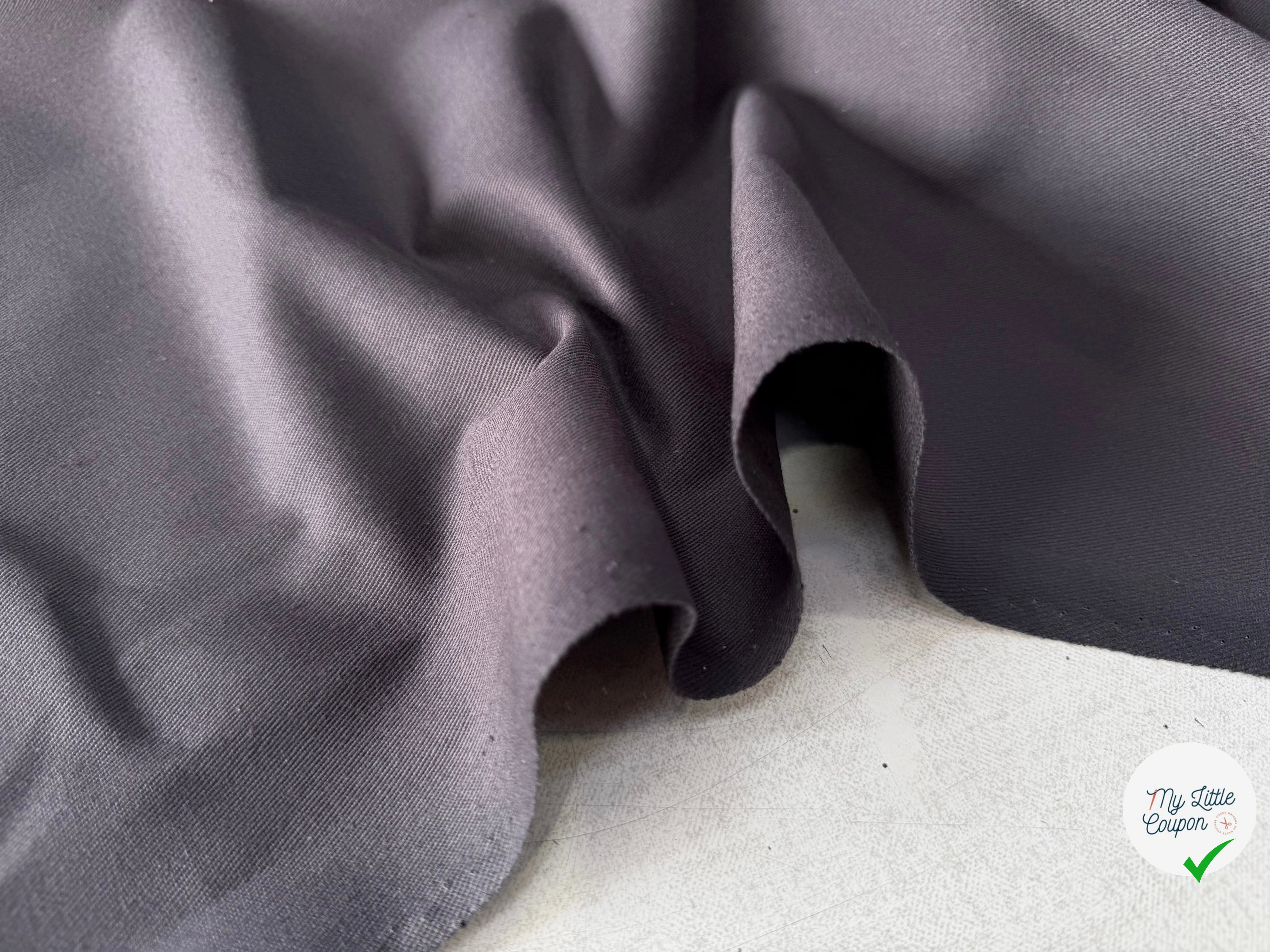 GABARDINE SERGÉE 100% COTON ANTHRACITE 834 150 CM - My Little Coupon
