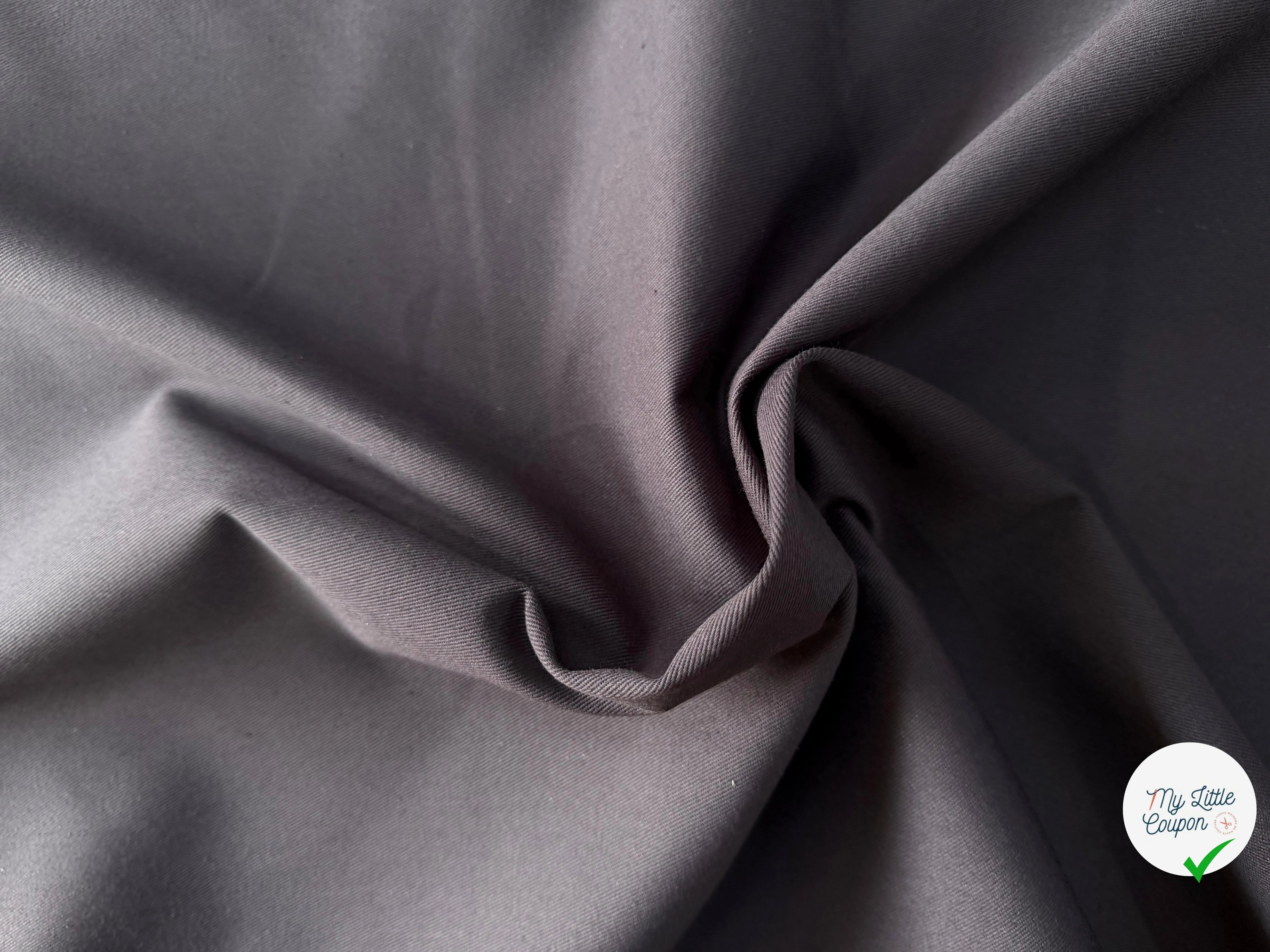 GABARDINE SERGÉE 100% COTON ANTHRACITE 834 150 CM - My Little Coupon