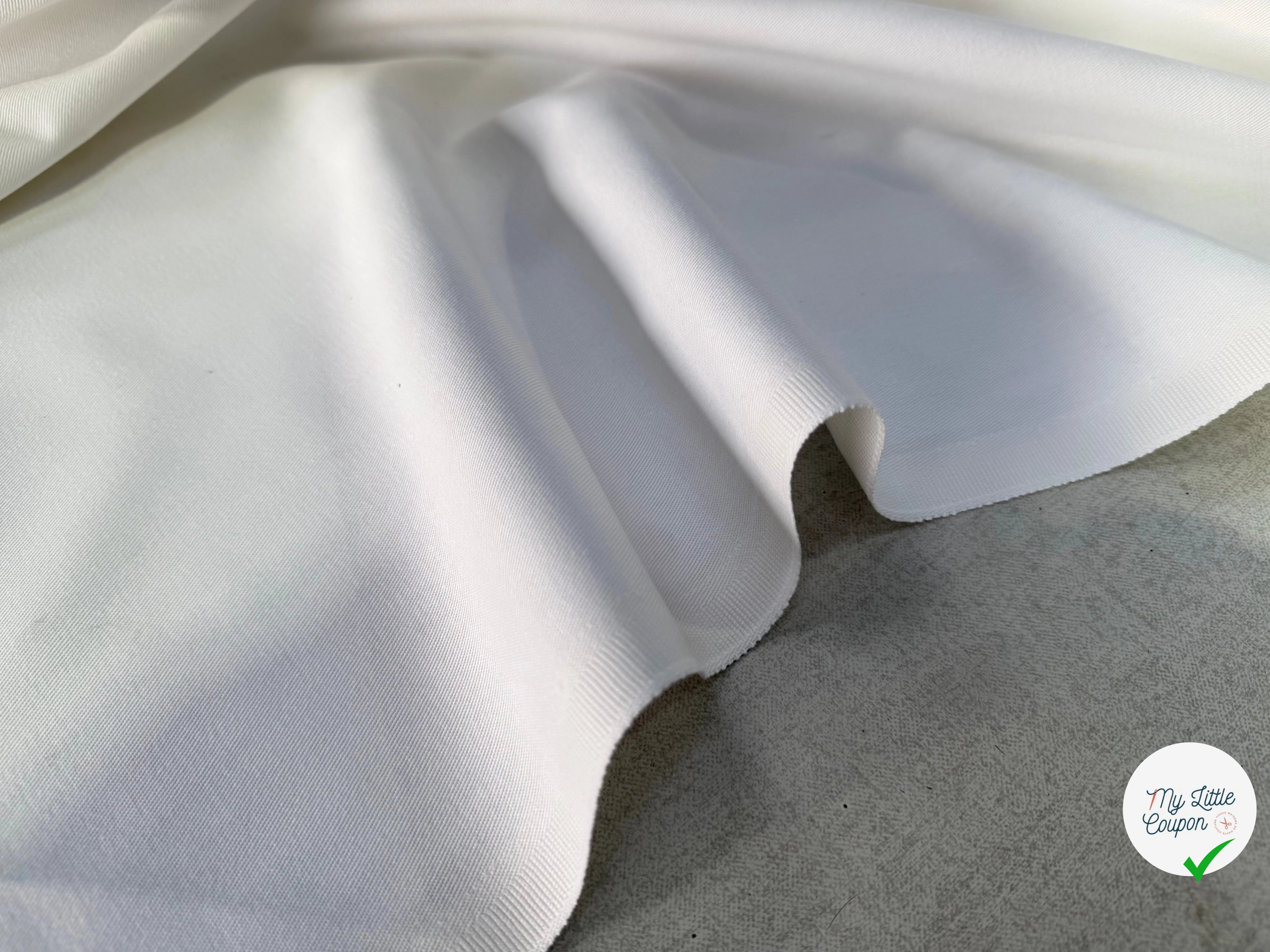 GABARDINE SERGÉE 100% COTON BLANC 802 150 CM - My Little Coupon