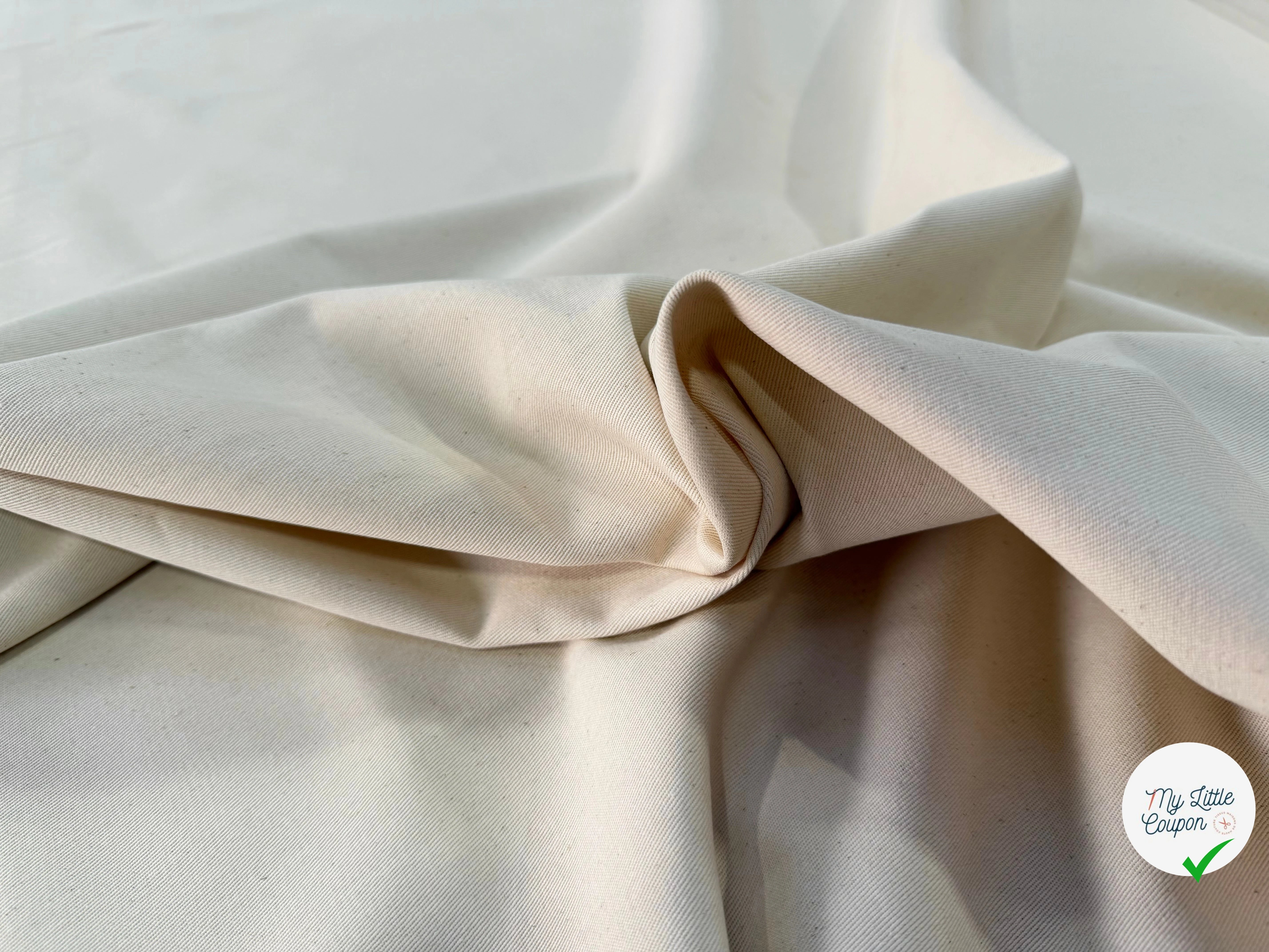 GABARDINE SERGÉE 100% COTON ECRU 801 150 CM - My Little Coupon