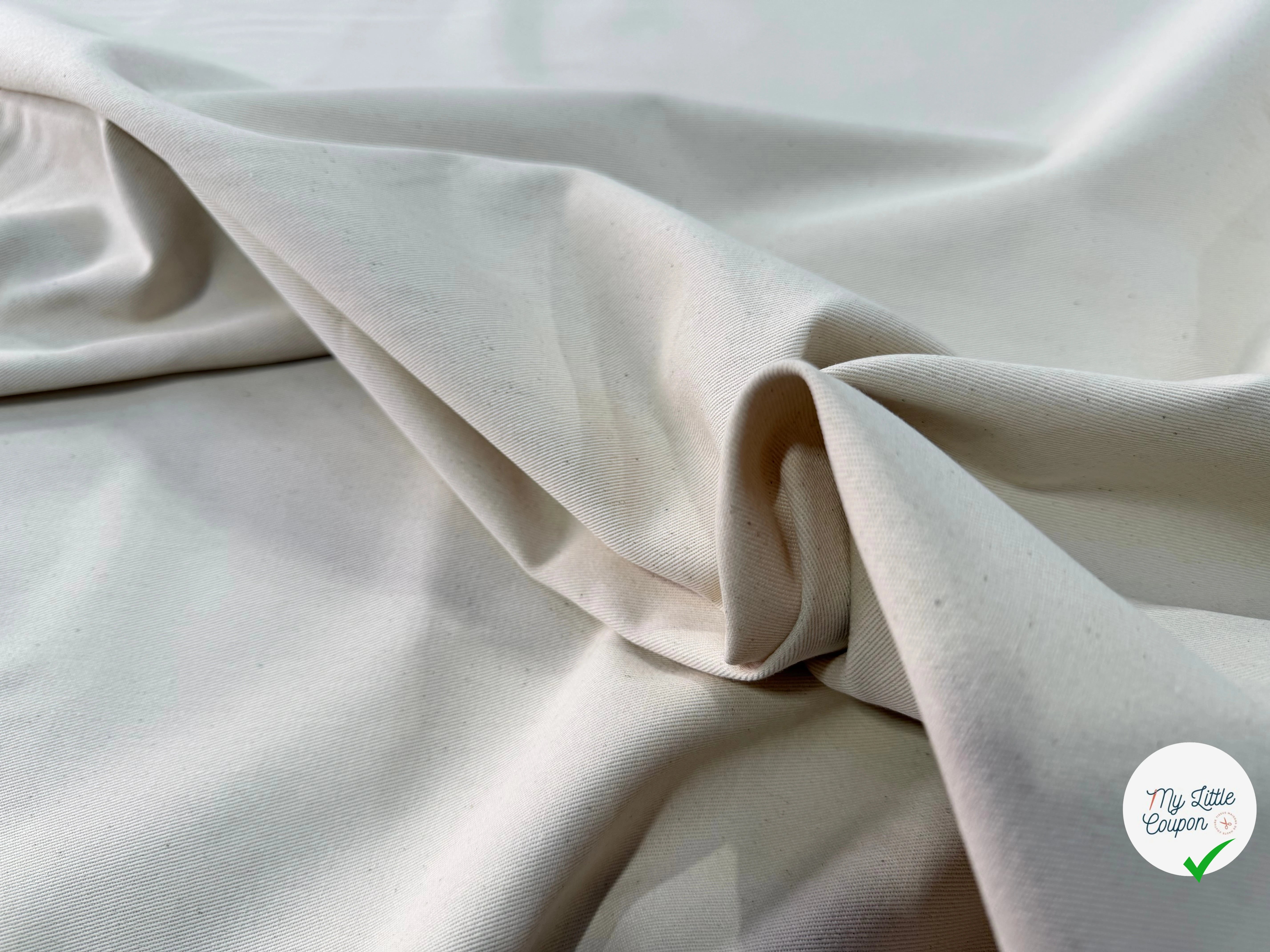 GABARDINE SERGÉE 100% COTON ECRU 801 150 CM - My Little Coupon