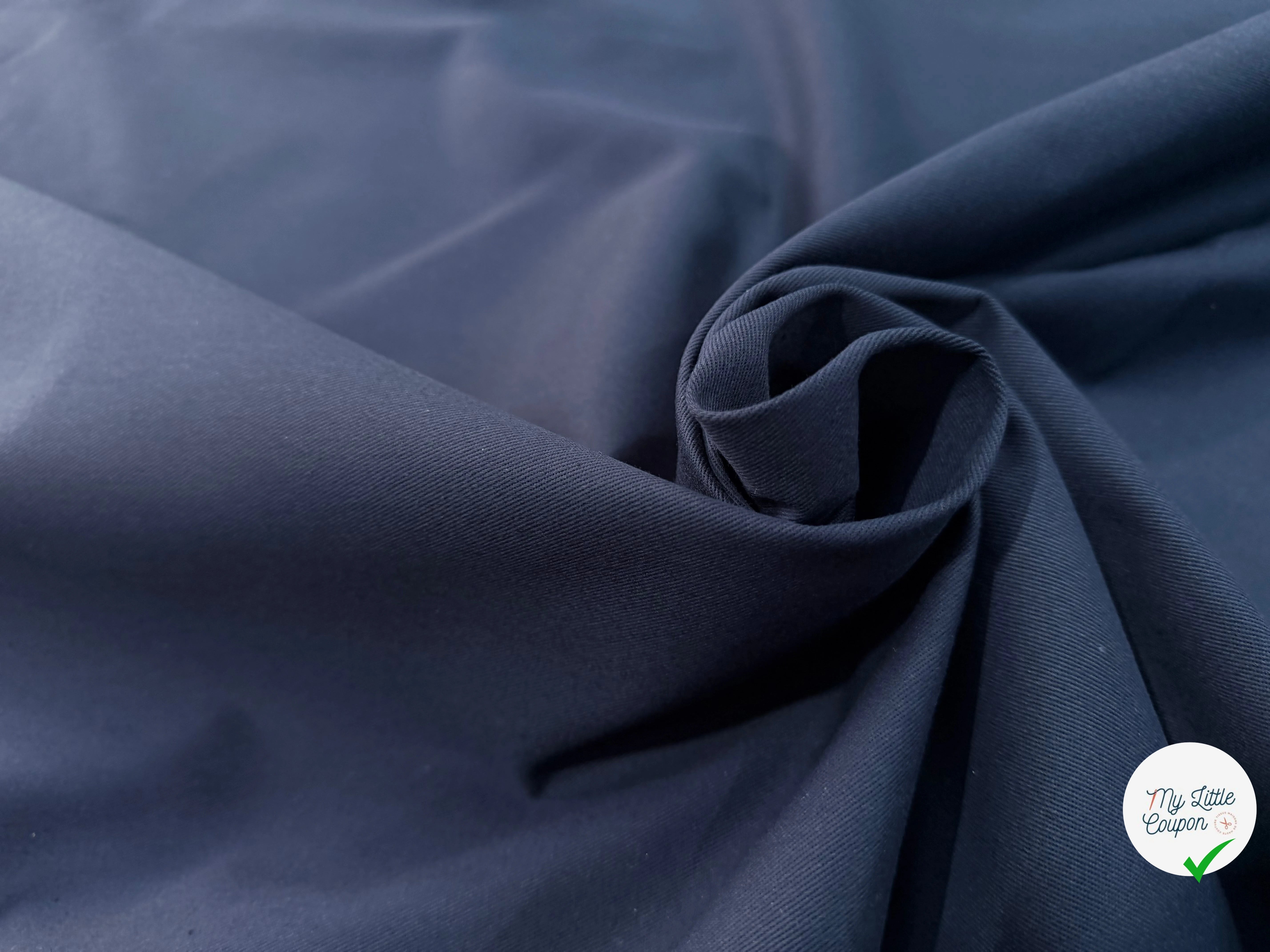 GABARDINE SERGÉE 100% COTON ENCRE 854 150 CM - My Little Coupon