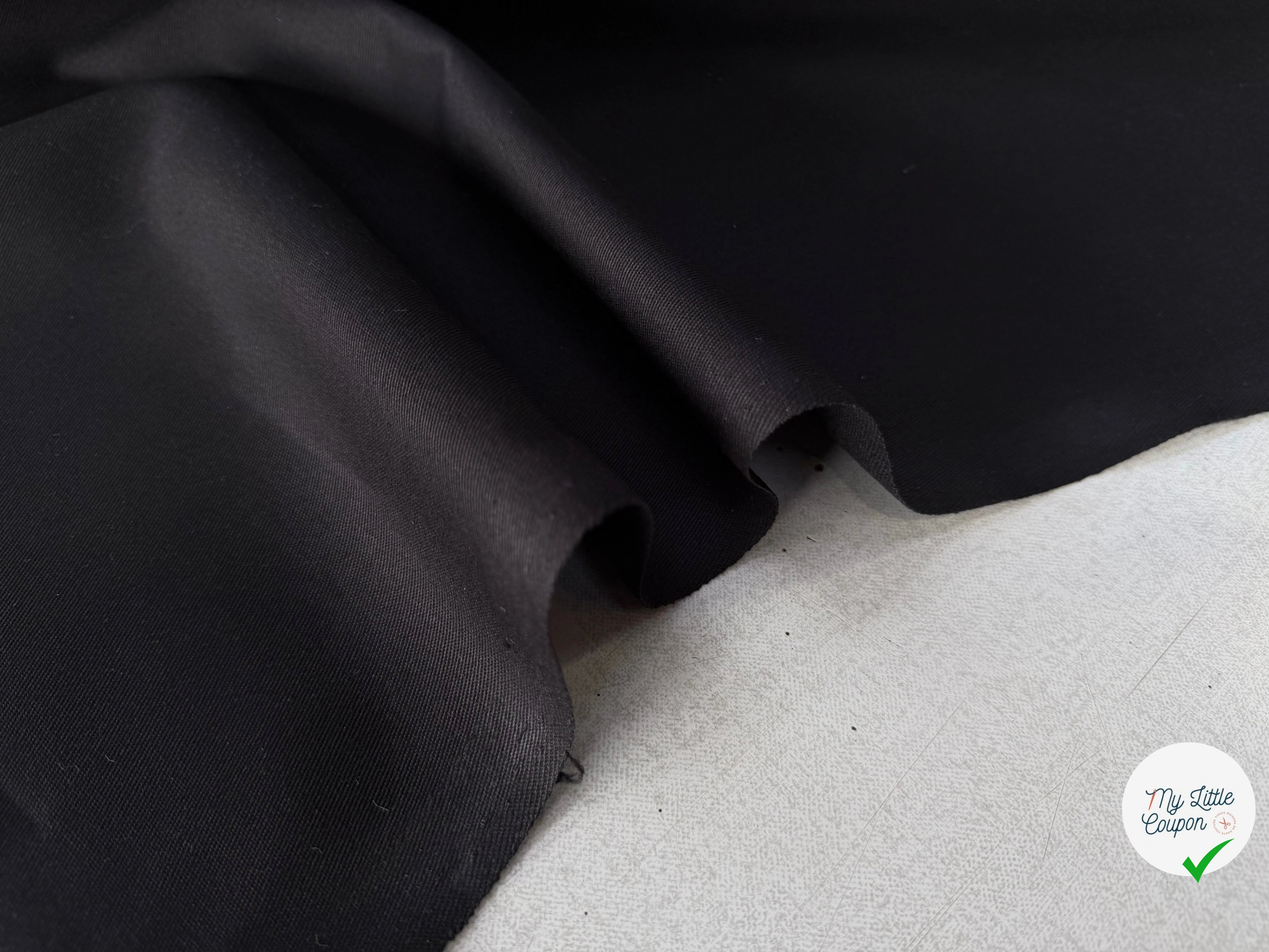 GABARDINE SERGÉE 100% COTON NOIR 803 150 CM - My Little Coupon
