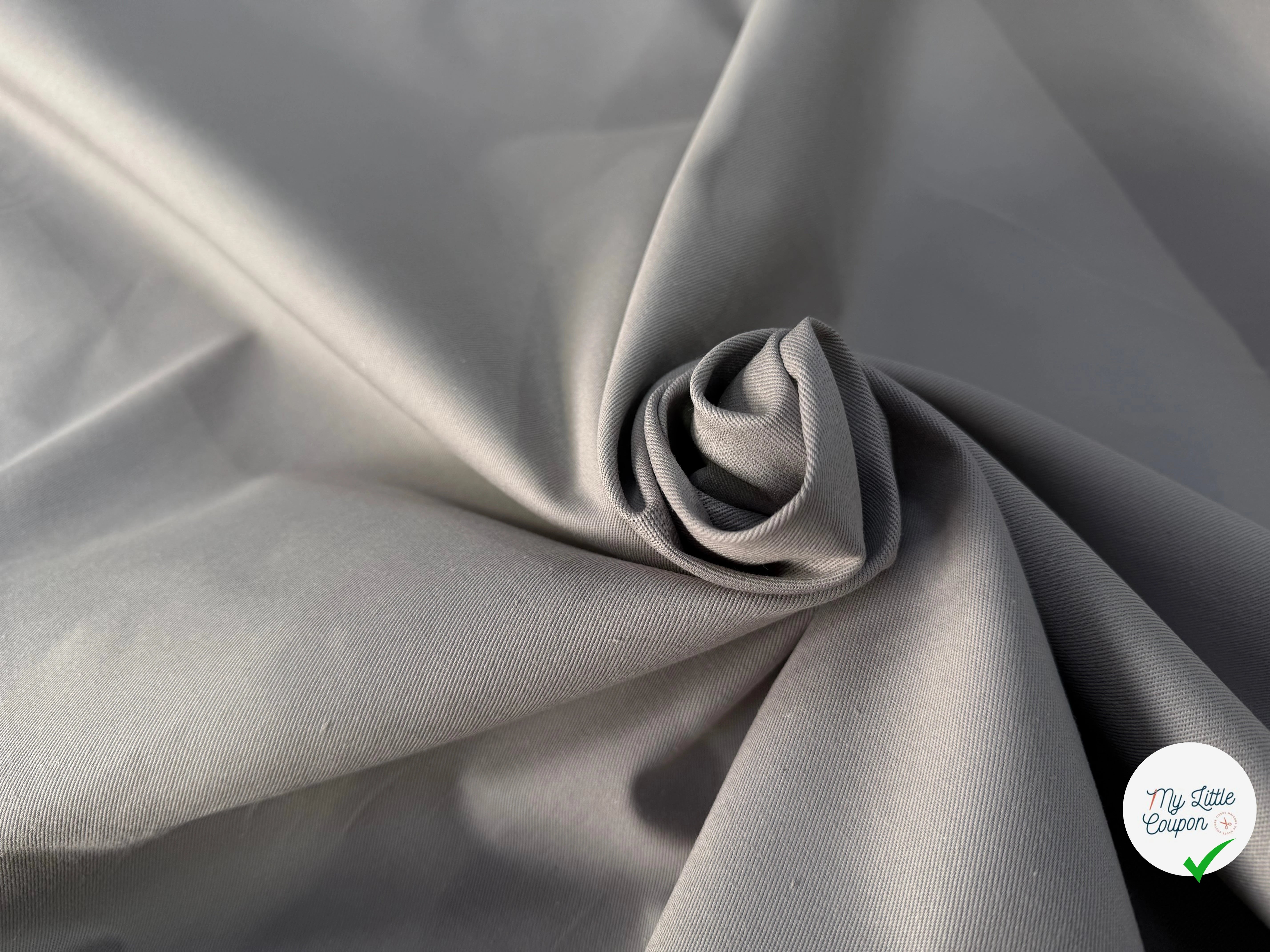 GABARDINE SERGÉE 100% COTON SOURIS 839 150 CM - My Little Coupon
