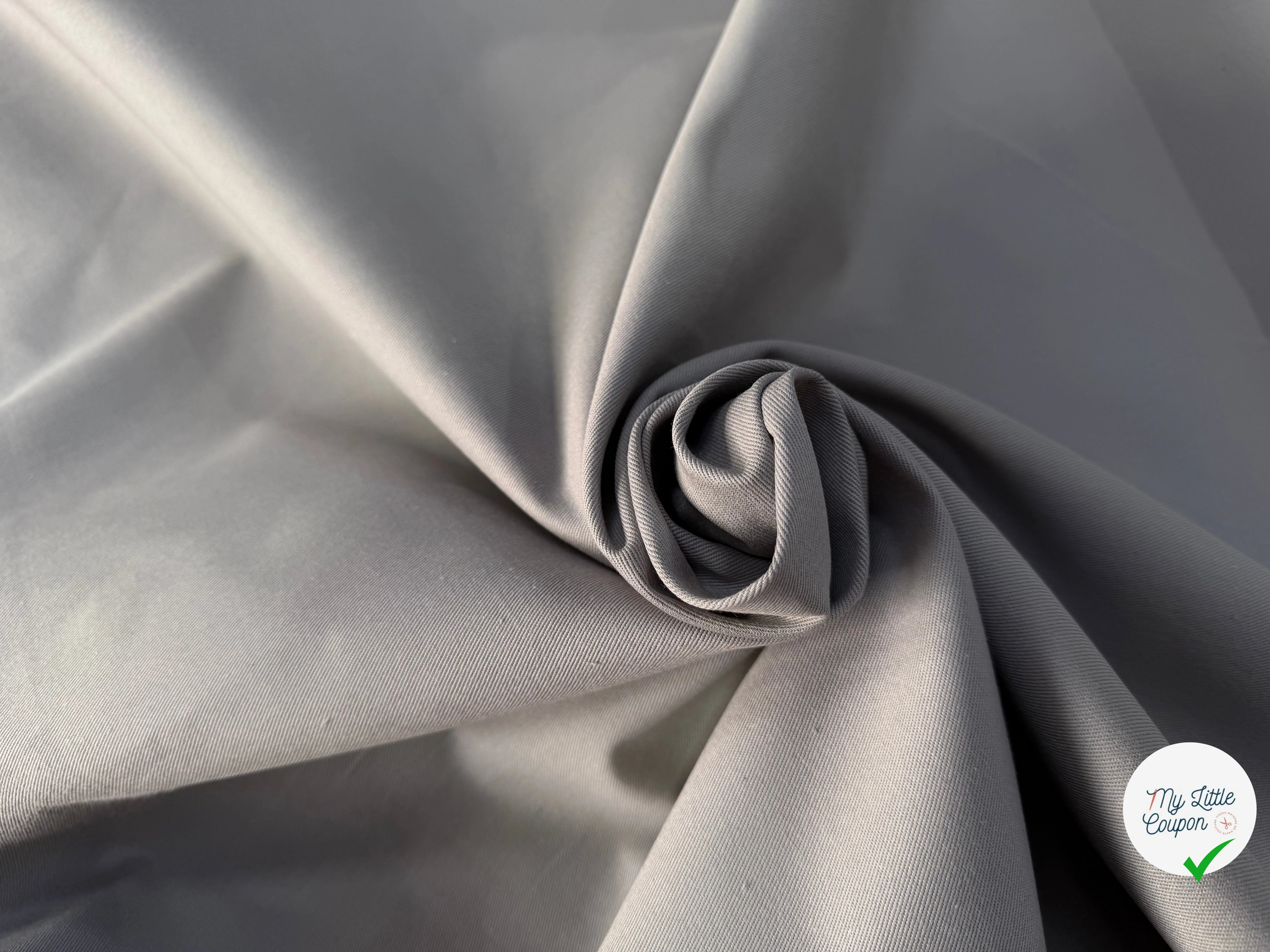 GABARDINE SERGÉE 100% COTON SOURIS 839 150 CM - My Little Coupon