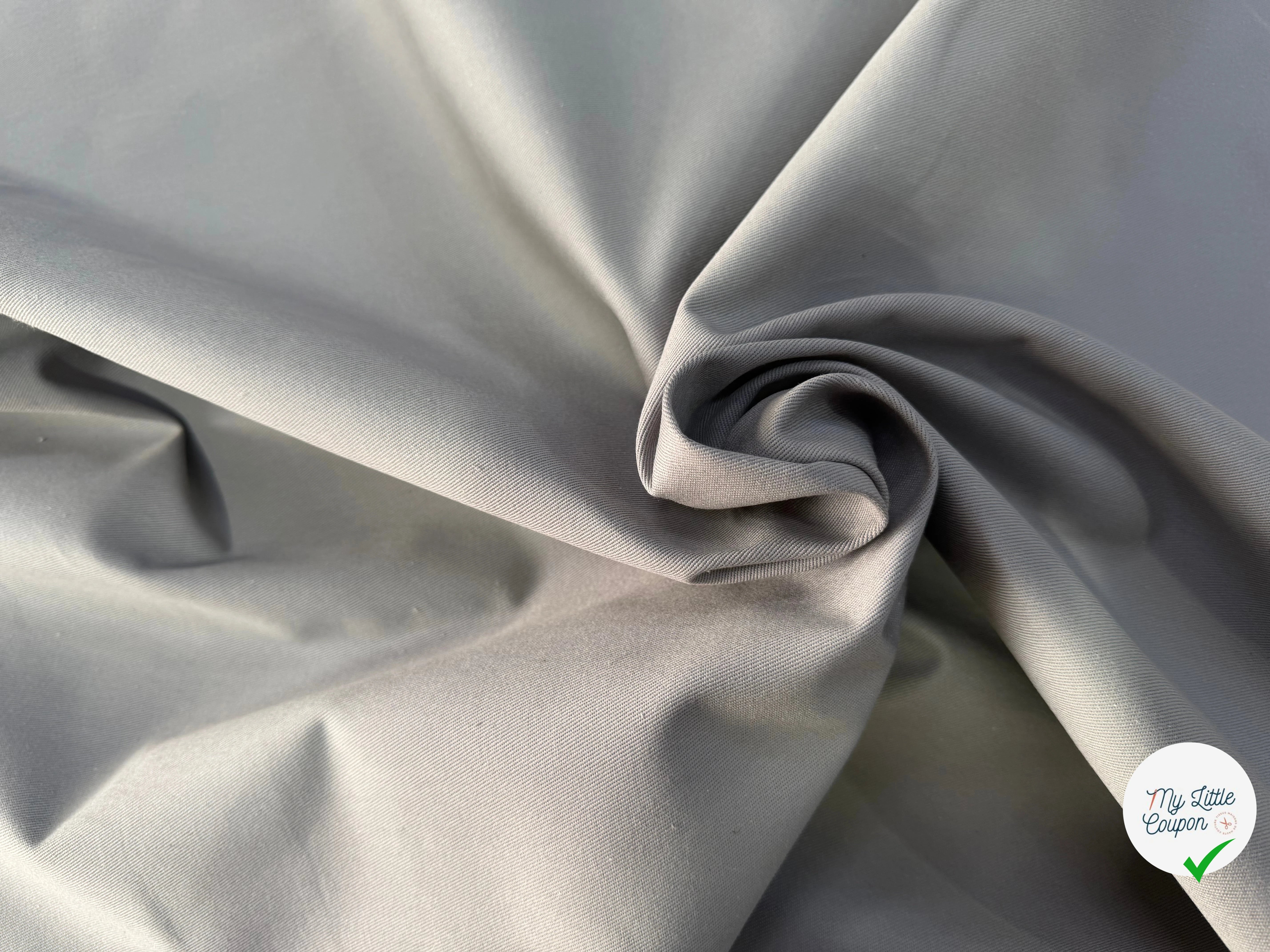 GABARDINE SERGÉE 100% COTON SOURIS 839 150 CM - My Little Coupon