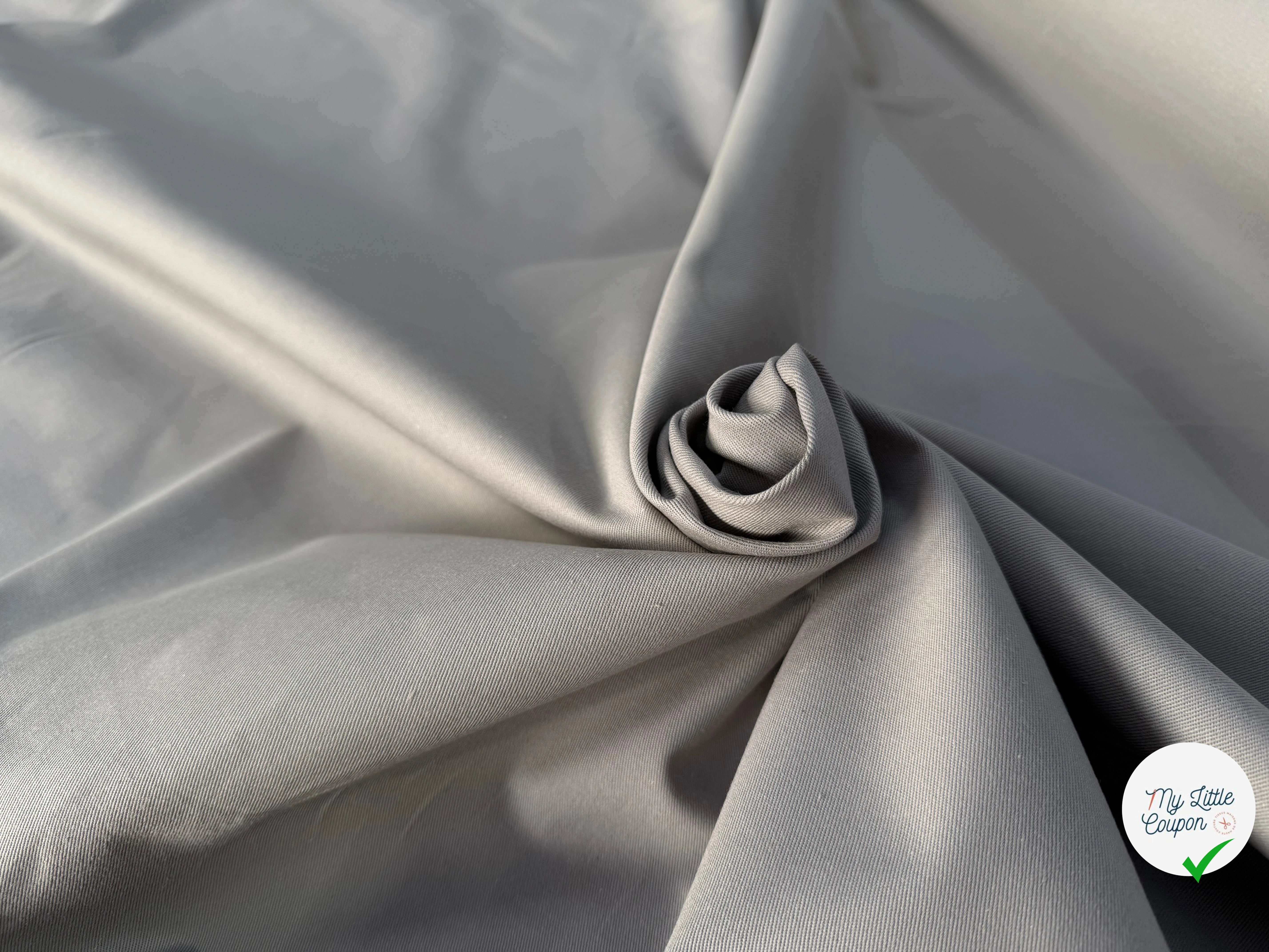 GABARDINE SERGÉE 100% COTON SOURIS 839 150 CM - My Little Coupon