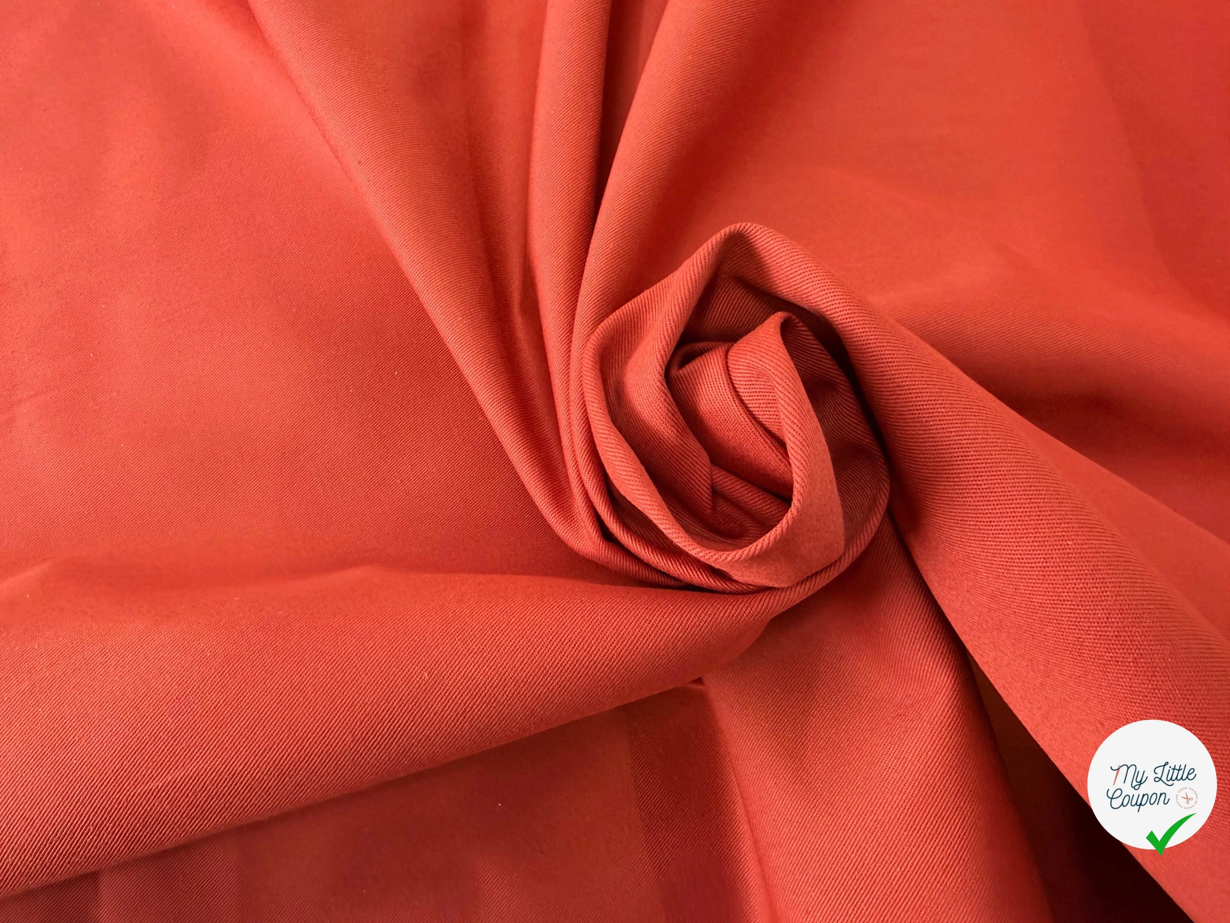 GABARDINE SERGÉE 100% COTON TERRACOTTA 857 150 CM - My Little Coupon