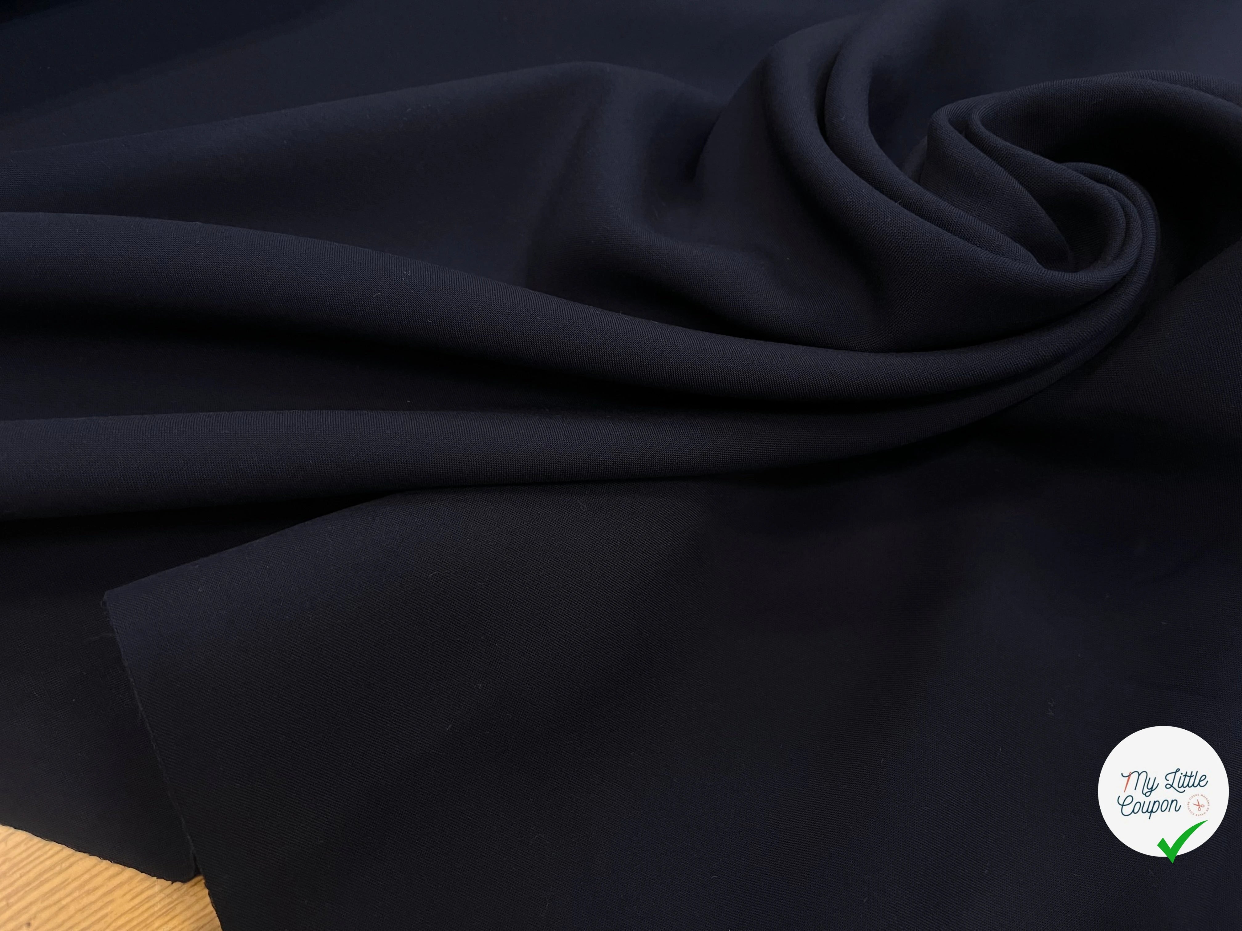 GABARDINE SOUPLE DOUBLE ÉTOFFE BLEU OCÉAN - My Little Coupon