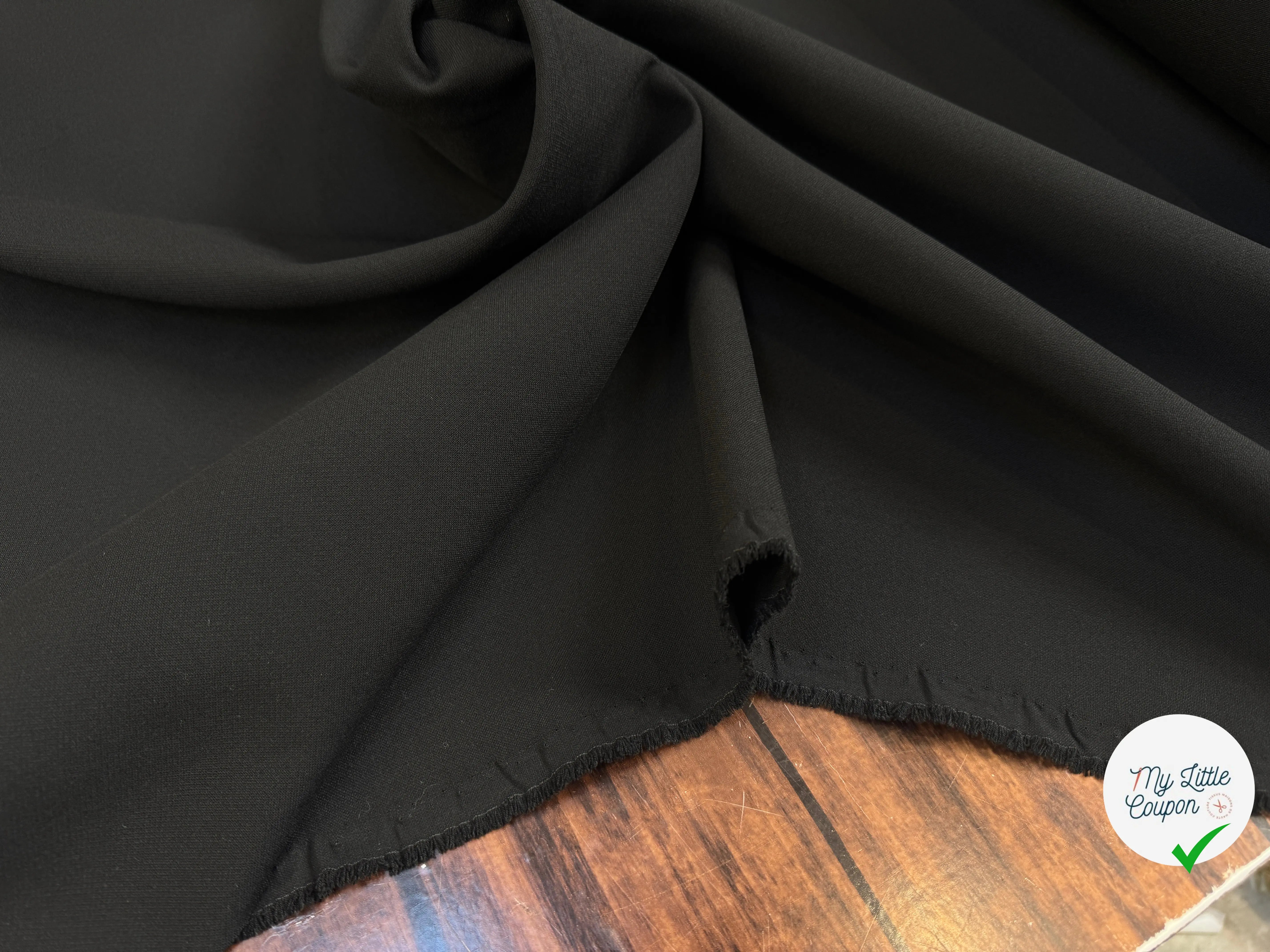GABARDINE SOUPLE NOIR PROFOND RIOPELE - My Little Coupon
