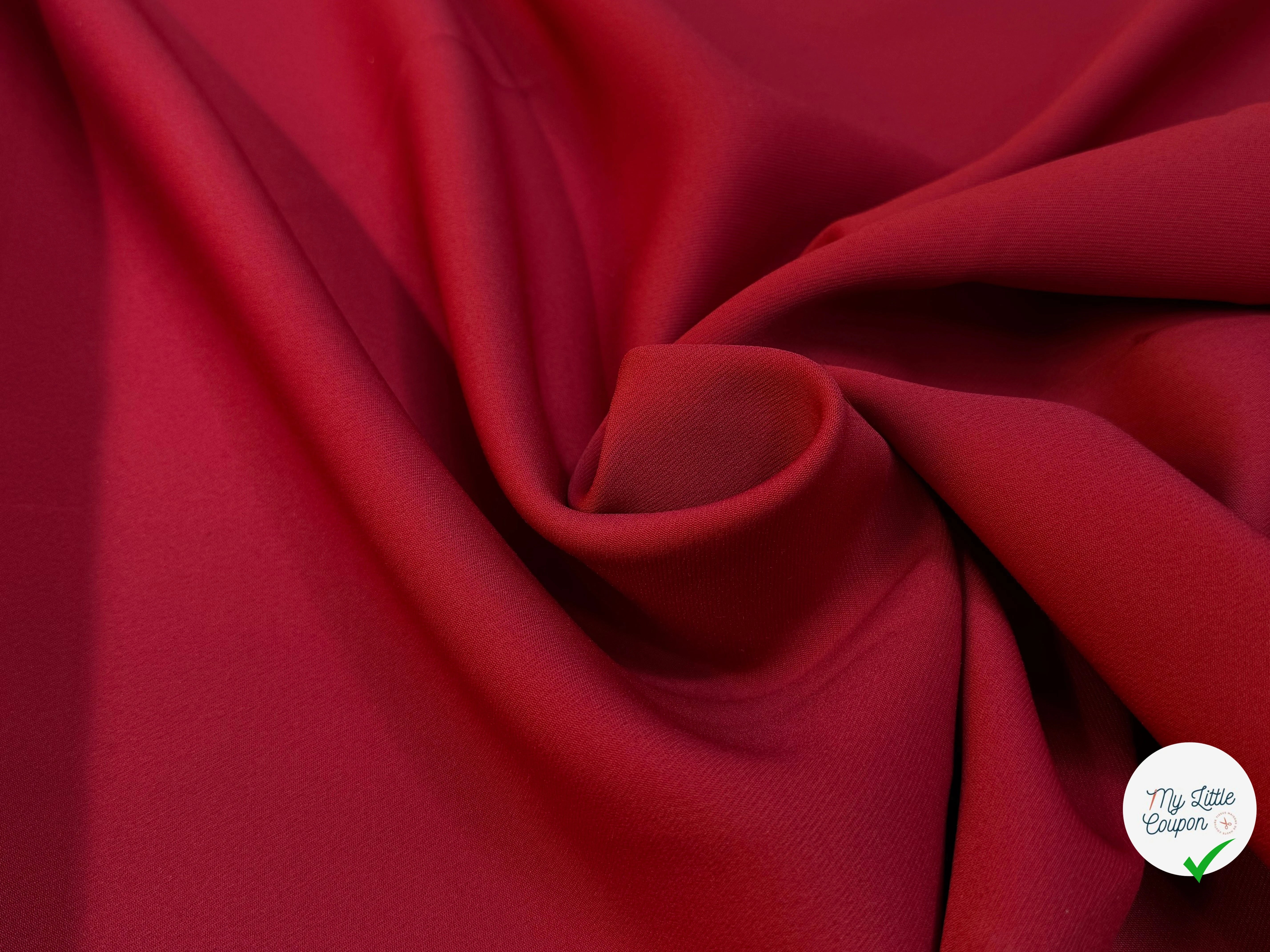 GABARDINE SOUPLE SERGÉE STRETCH BEAU TOMBÉ ROUGE RUBY JAPAN - My Little Coupon