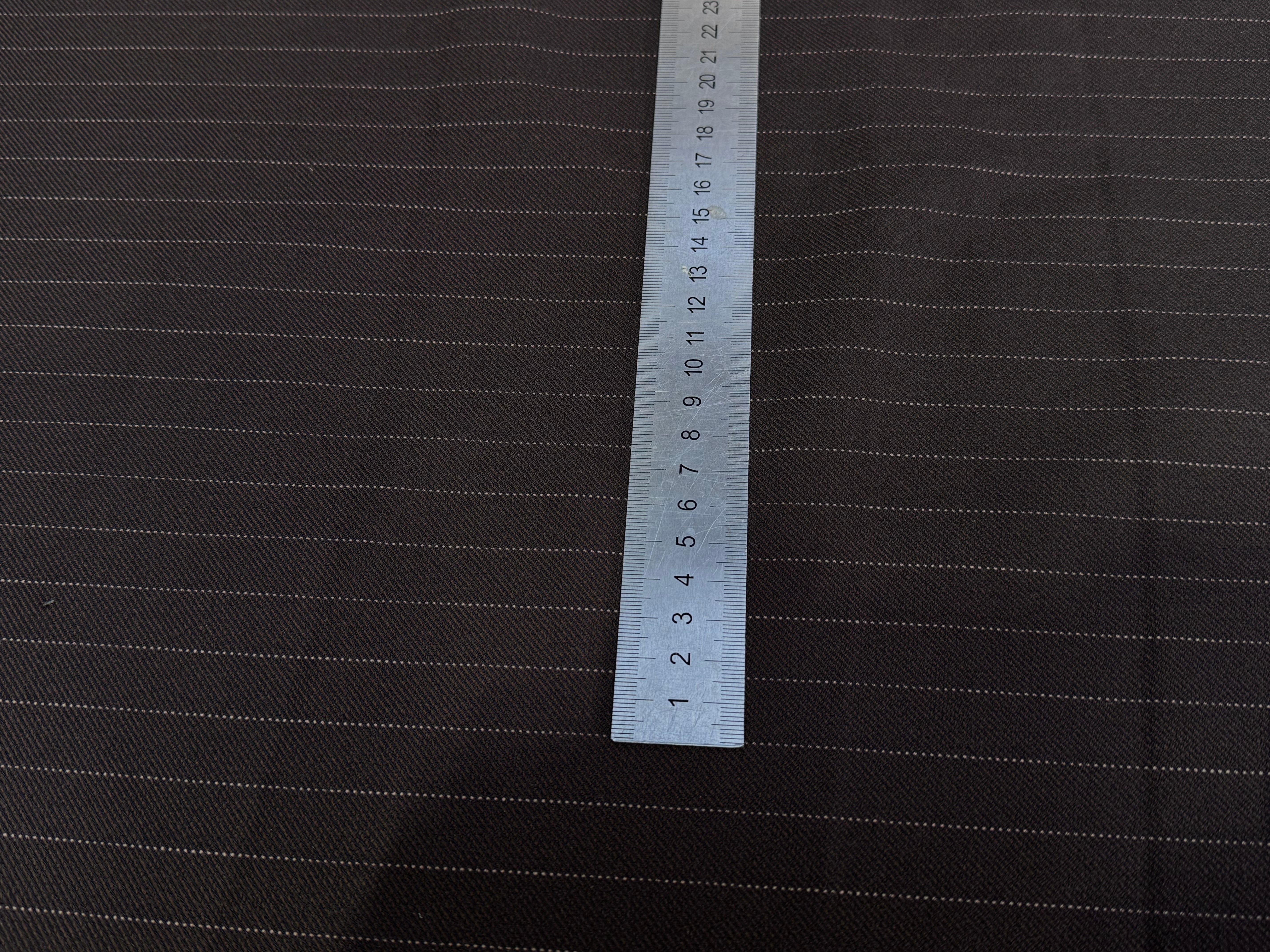 GABARDINE SRETCH POYCOTON MARRON CHICS RAYURES VERTICALES - My Little Coupon