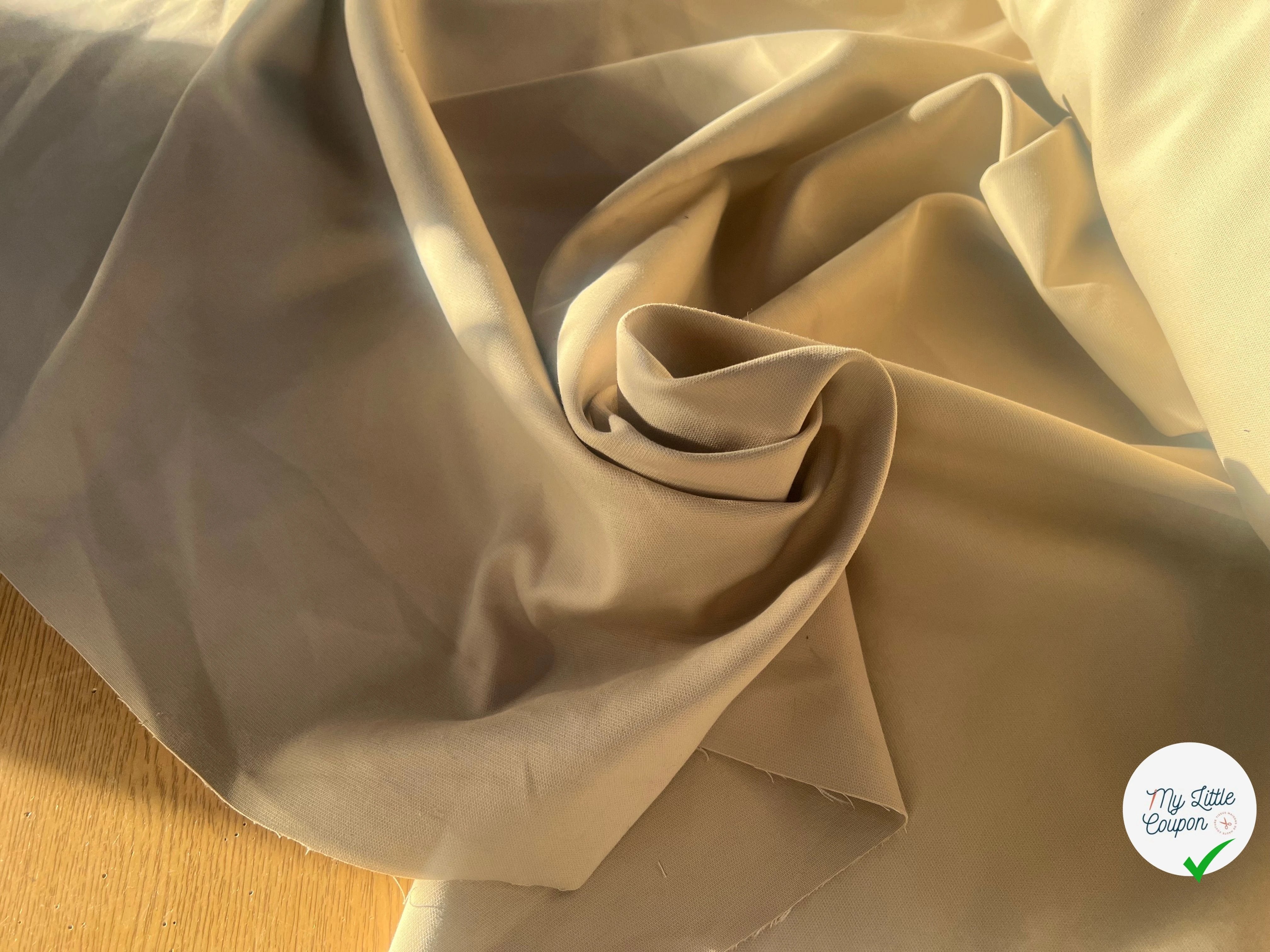 GABARDINE STRETCH BEIGE POLYAMIDE COTON - My Little Coupon