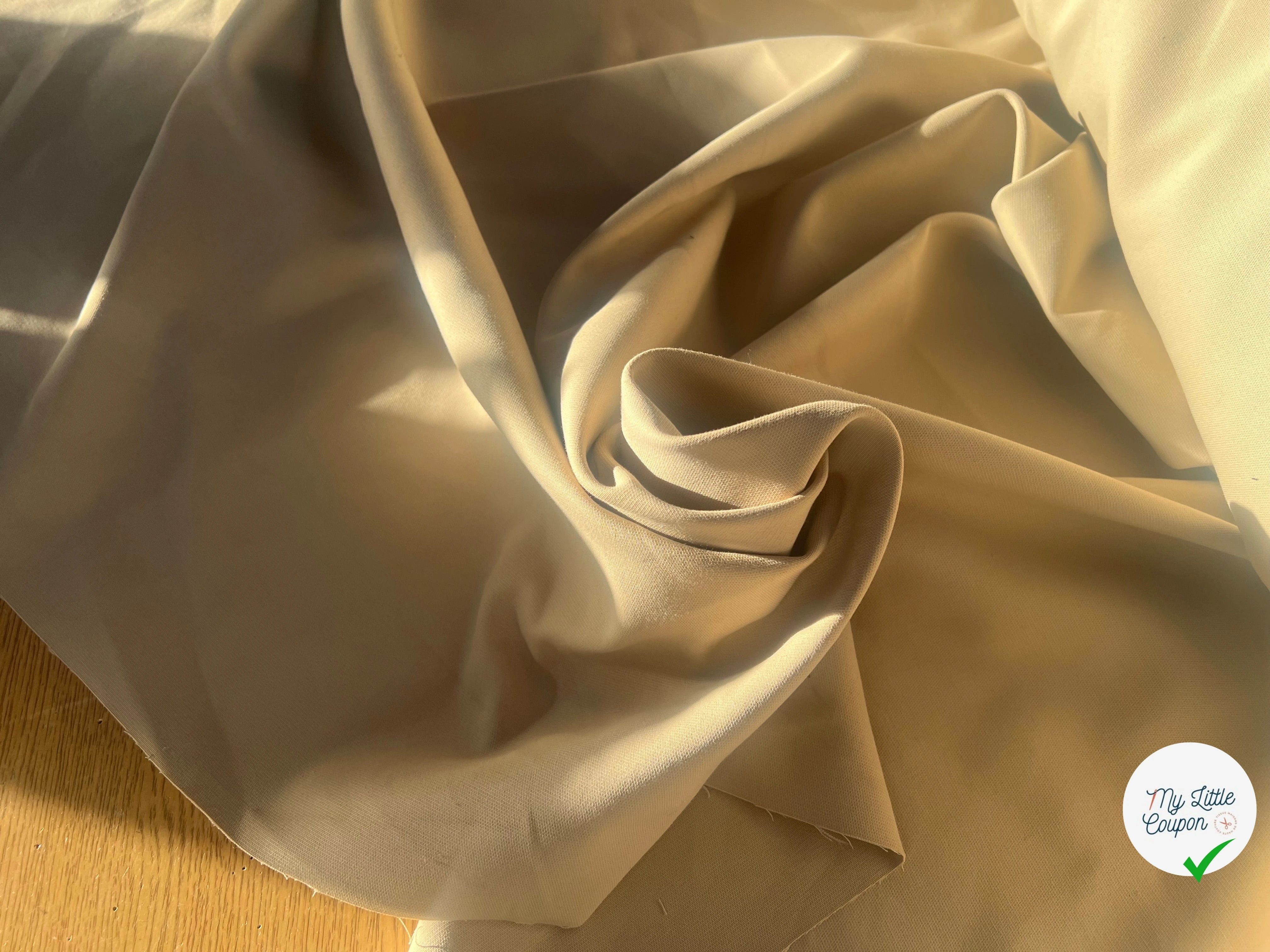 GABARDINE STRETCH BEIGE POLYAMIDE COTON - My Little Coupon