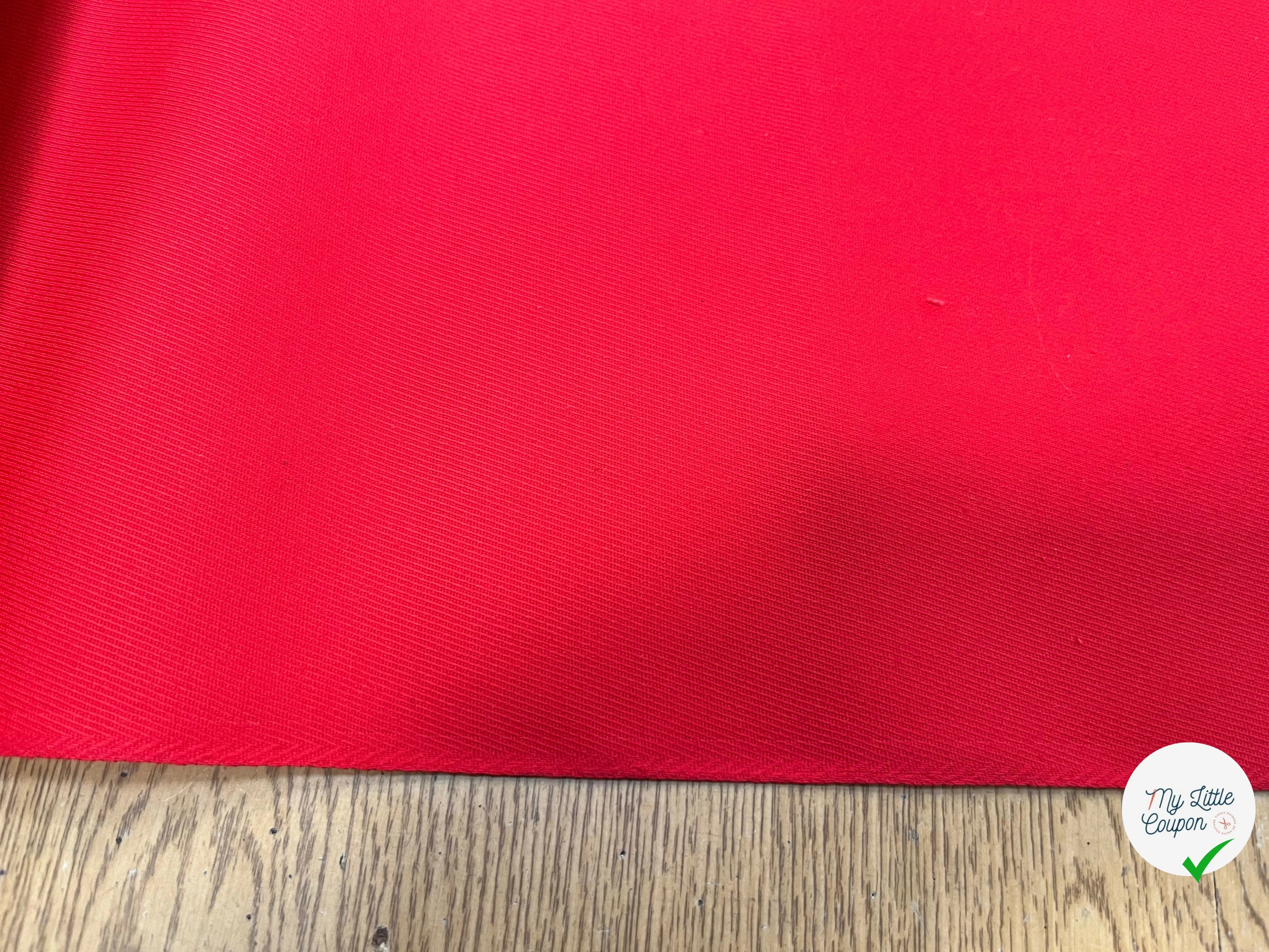 GABARDINE STRIÉE ROUGE 113CM - My Little Coupon