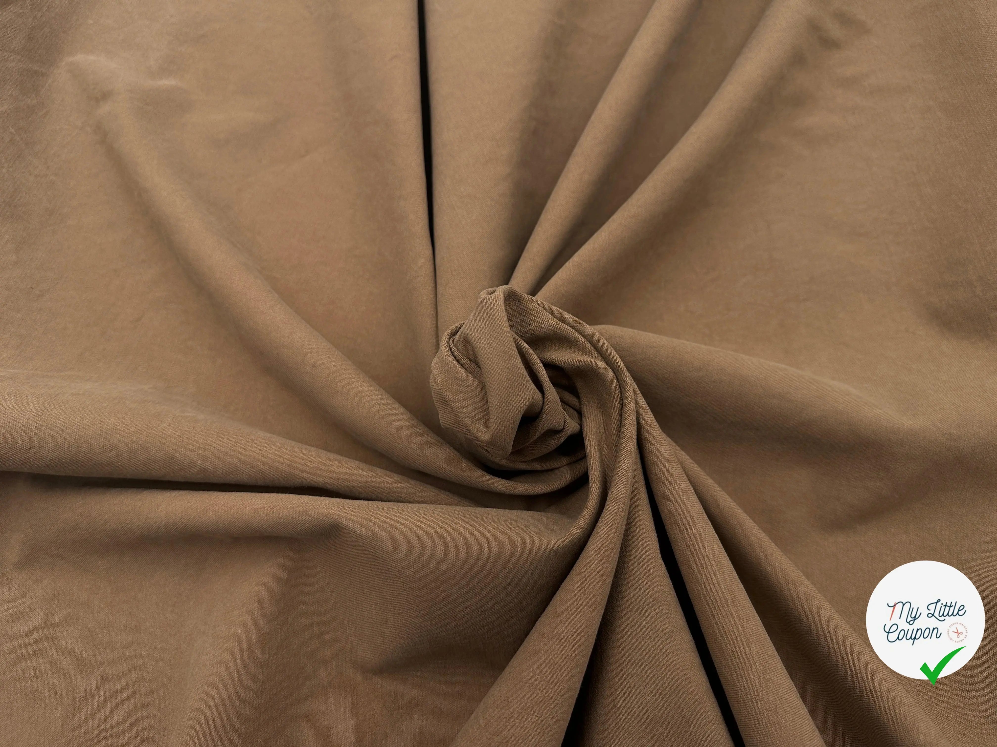 GABARDINE TOUCHER PEACH SKIN CAFÉ - My Little Coupon - tissu - coudre