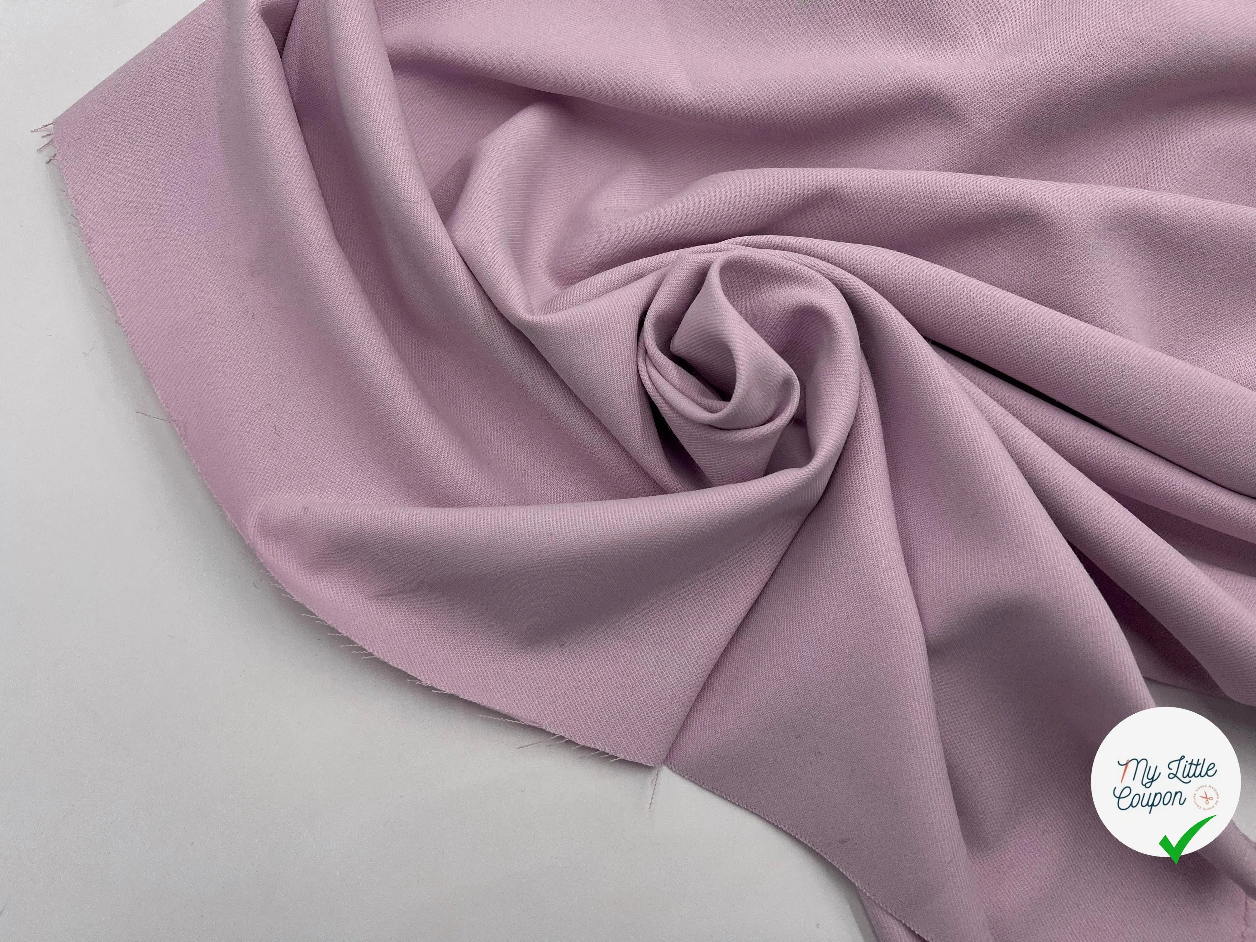 GABARDINE TWILL PRESTIGE COUTURE LILAS PASTEL - coupon de tissu de 3 mètres - My Little Coupon - tissu - coudre