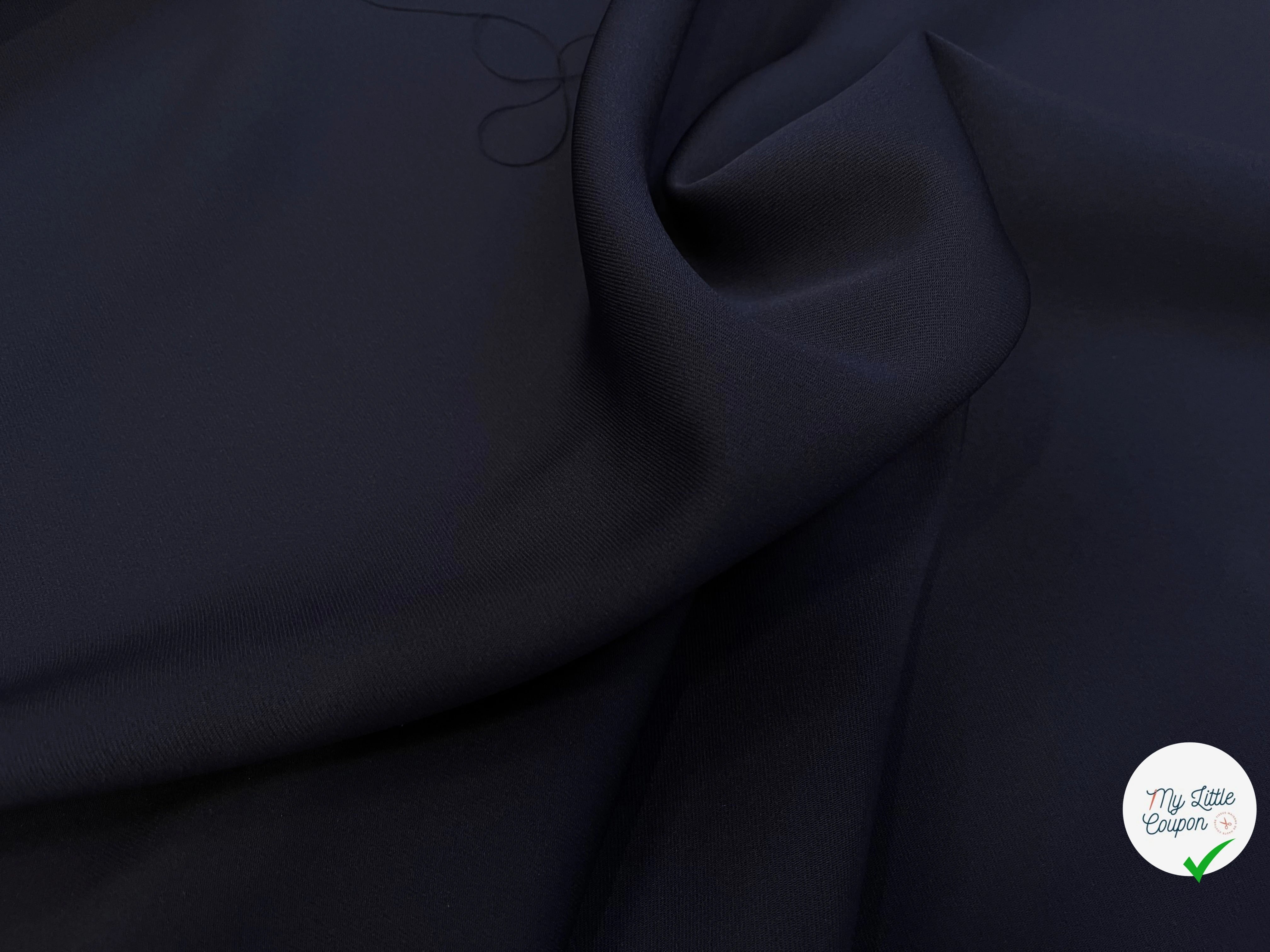 GABRDINE LOURDE SOUPLE POLYESTER MARINE 130CM - My Little Coupon