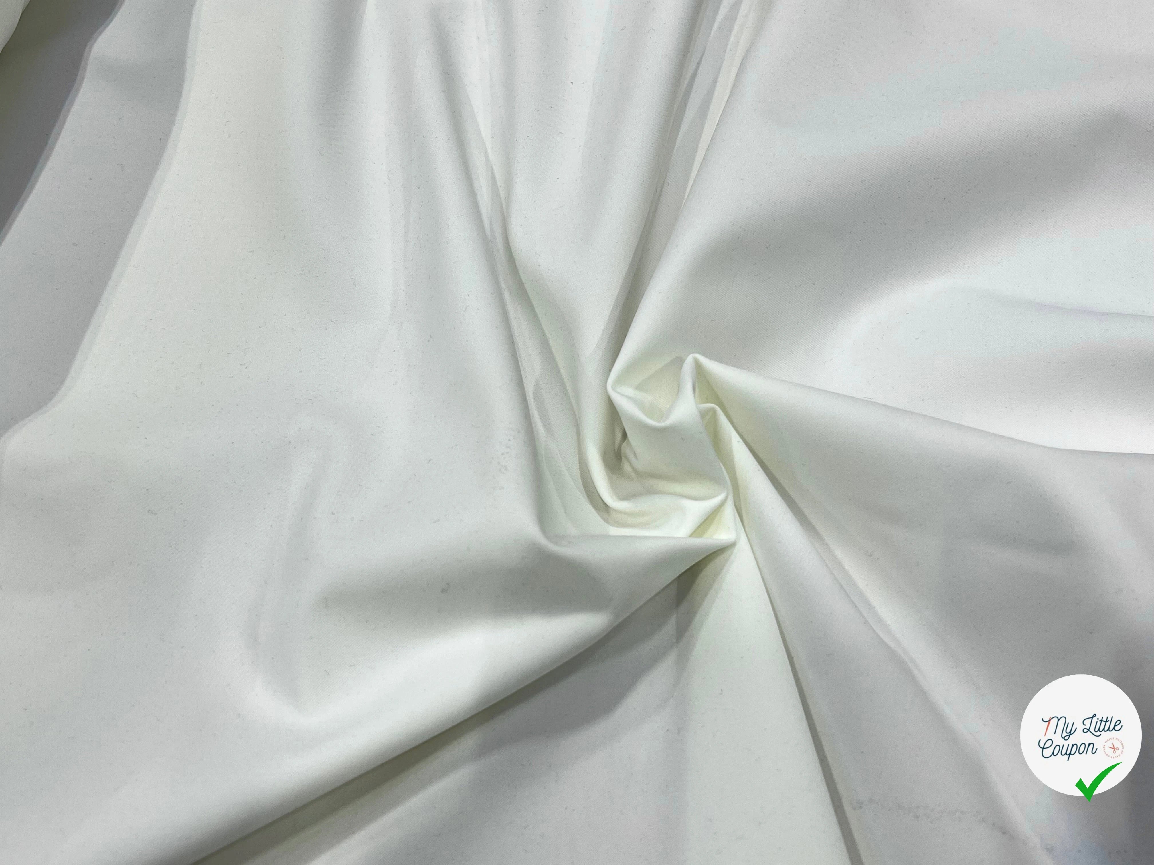 GABRDINE ULTRA STRETCH BLANC BELLE TENUE 140CM - My Little Coupon